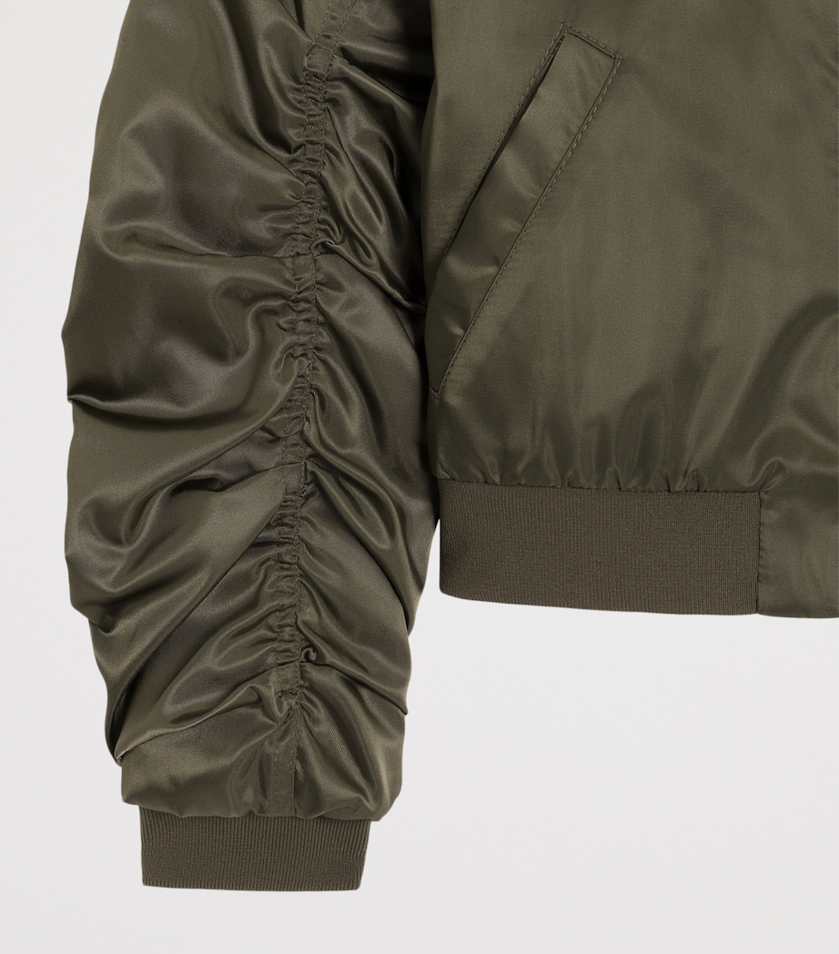 Dolce&Gabbana Kids Zip-Up Bomber Jacket (8-12+ Years) Grey Green Image 4