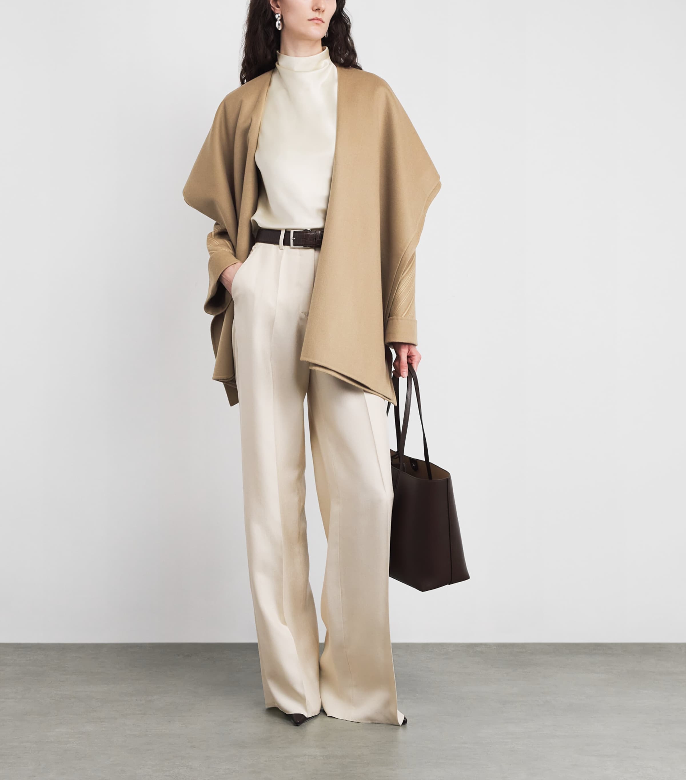 Virgin Wool Reversible Coat STY198 SND/DRK TP/YL Image 2