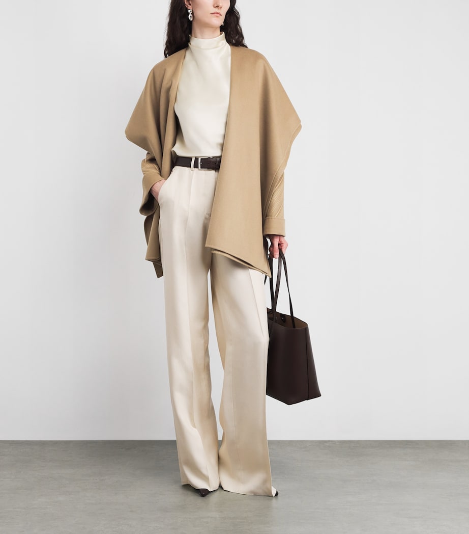 Virgin Wool Reversible Coat STY198 SND/DRK TP/YL Image 2