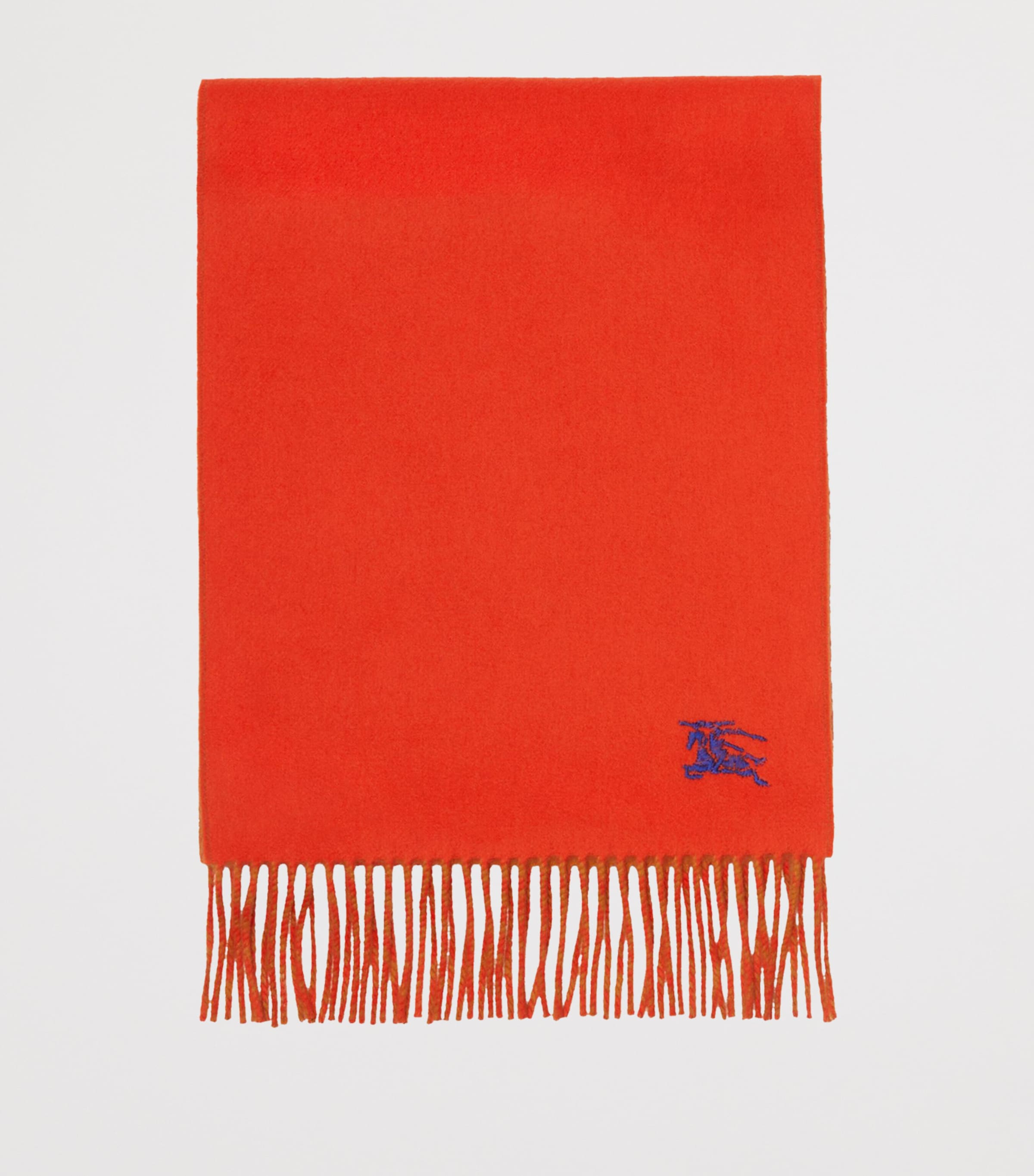 Burberry Cashmere Reversible EKD Scarf Tomato/squash Orange Image 3