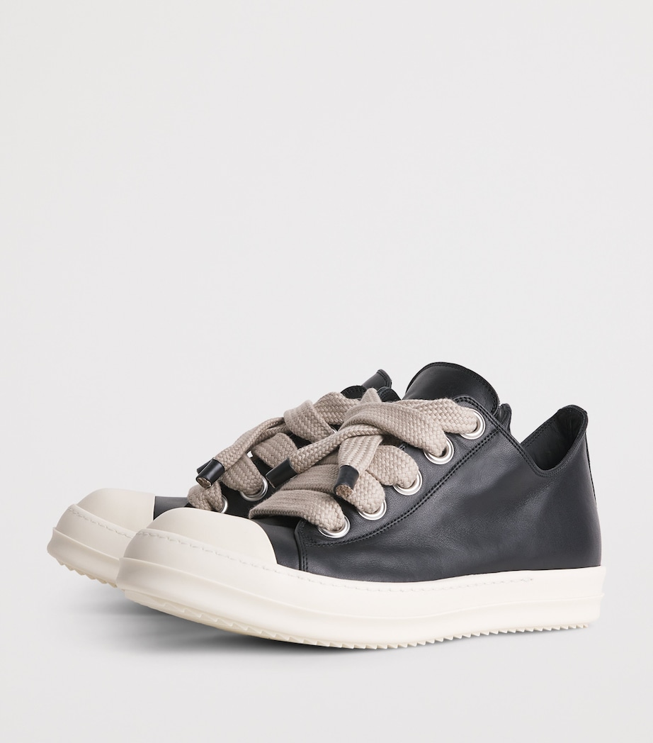 Rick Owens Leather Jumbolace Sneakers Black/milk Image 3