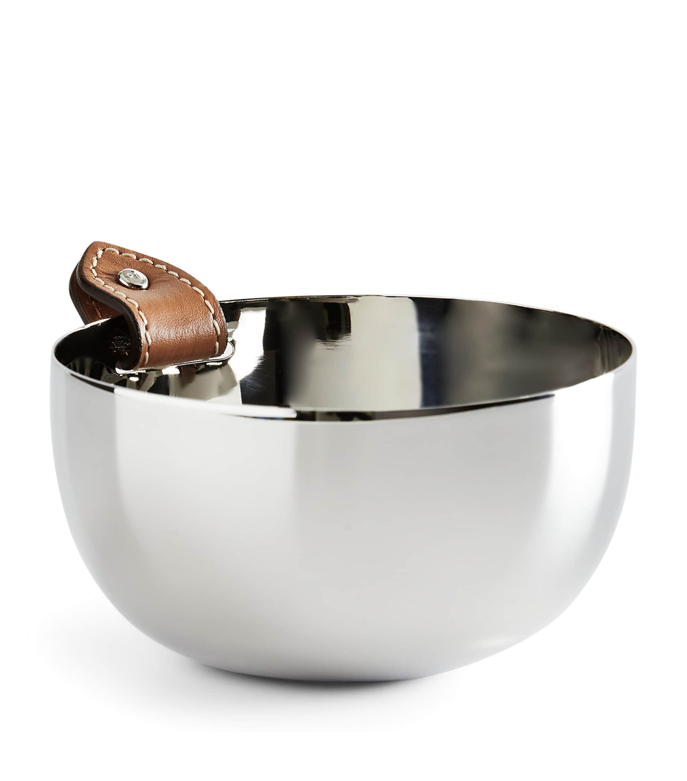 Ralph Lauren Home Stainless Steel Wyatt Nut Bowl (19.5cm) Silver/saddle Image 1