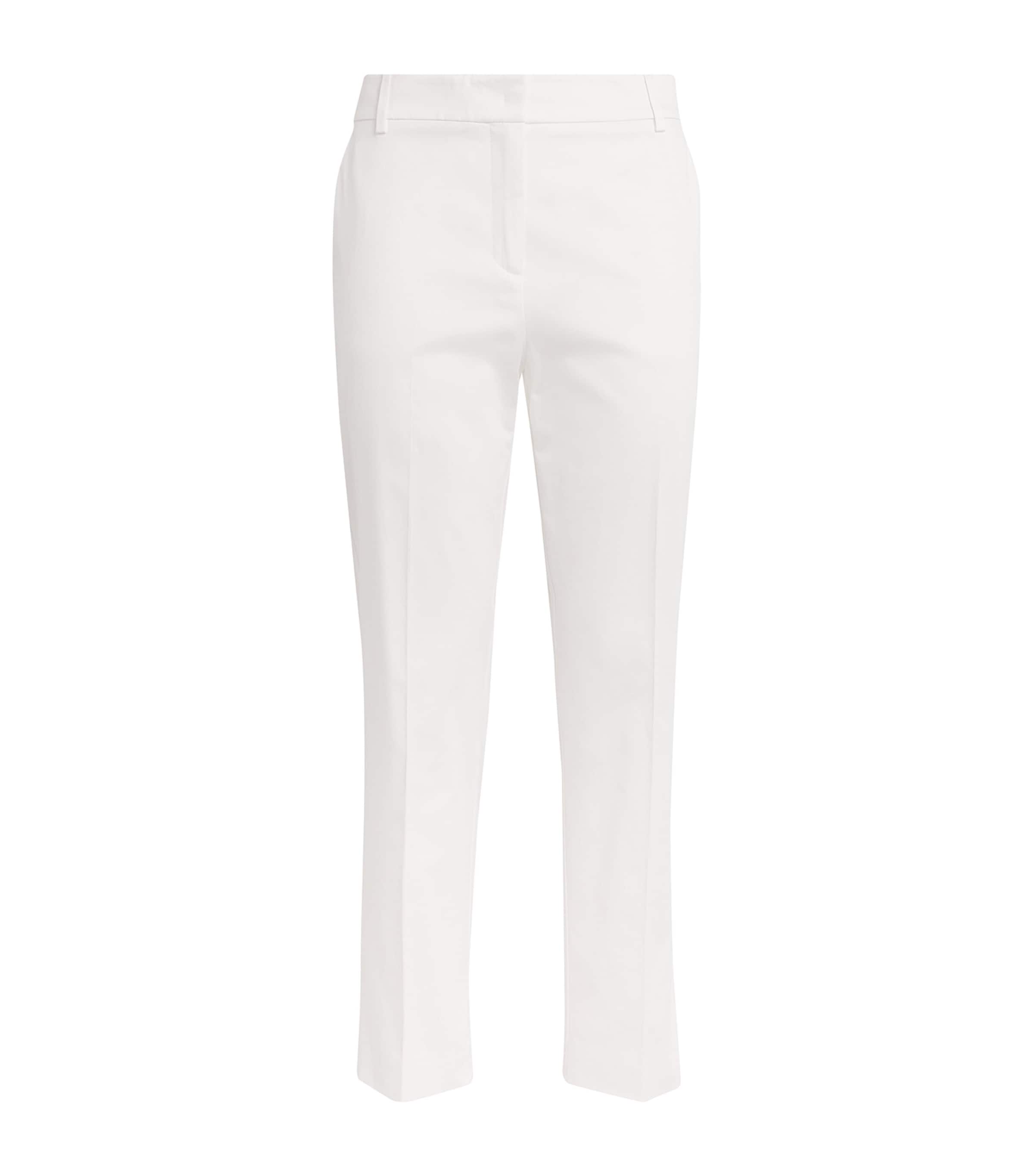 Max & Co Cotton Gabardine Slim Trousers In White