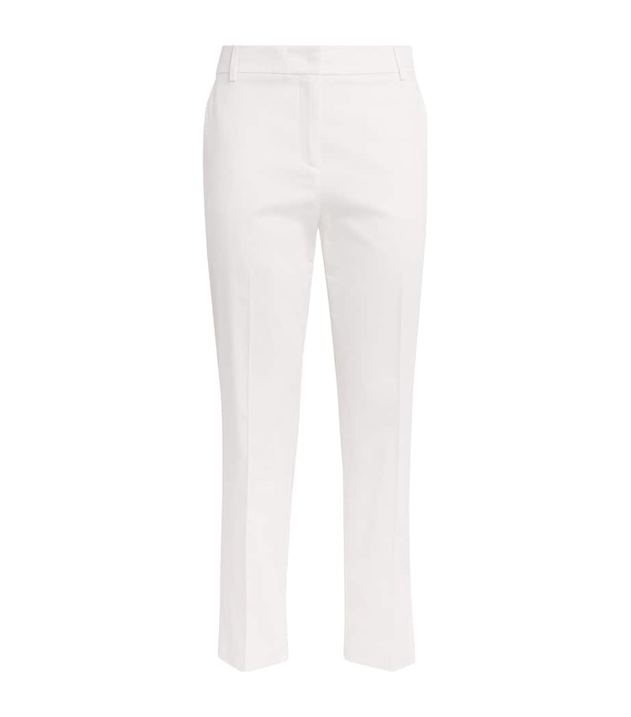 Cotton Gabardine Slim Trousers WHITE Image 1
