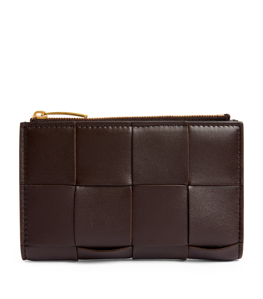 Bottega Veneta Leather Intrecciato Bifold Wallet Fondant Gold Image 1