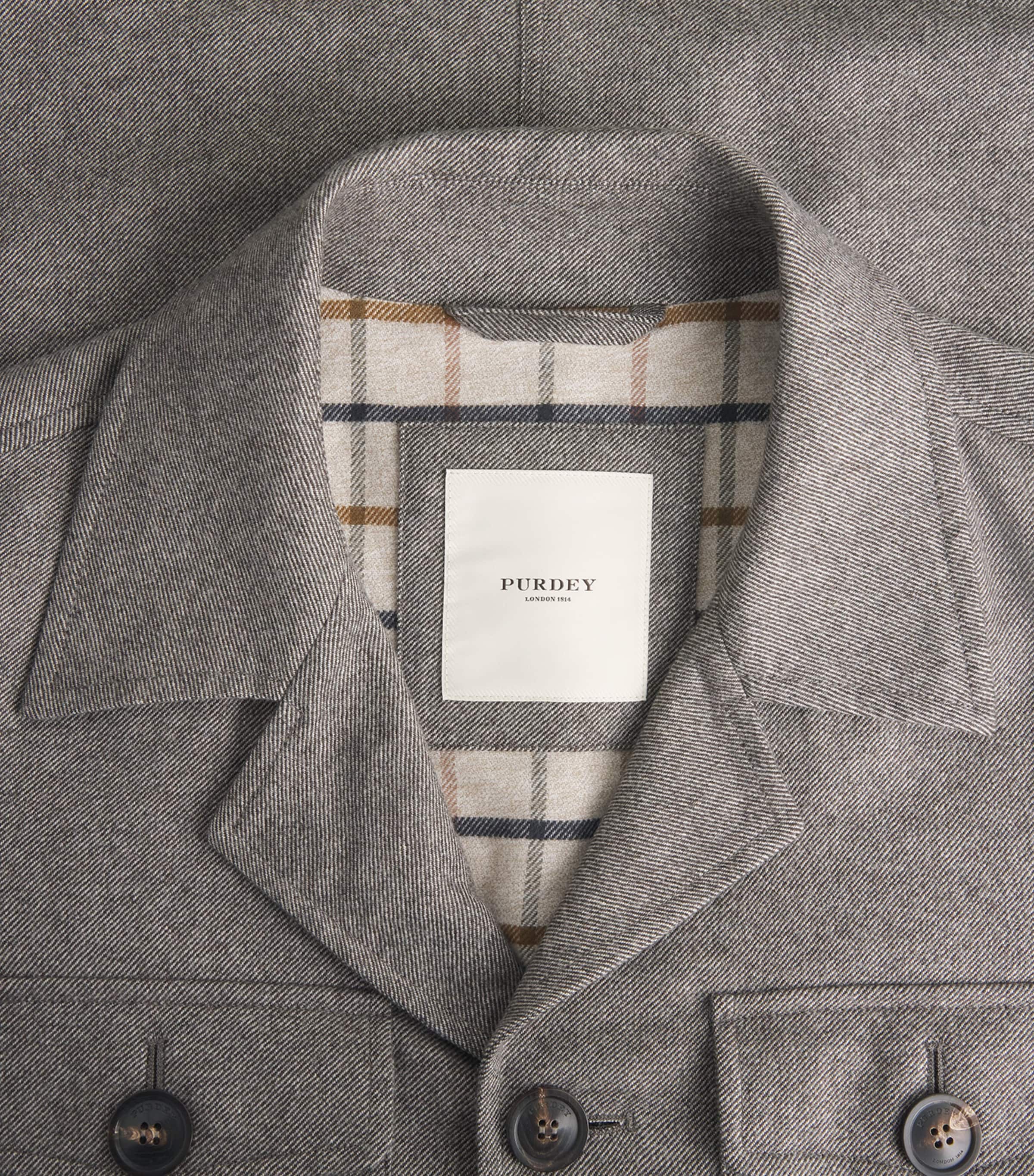 Purdey Mens Wool-Silk-Cashmere Kalahari Jacket Grey Image 6