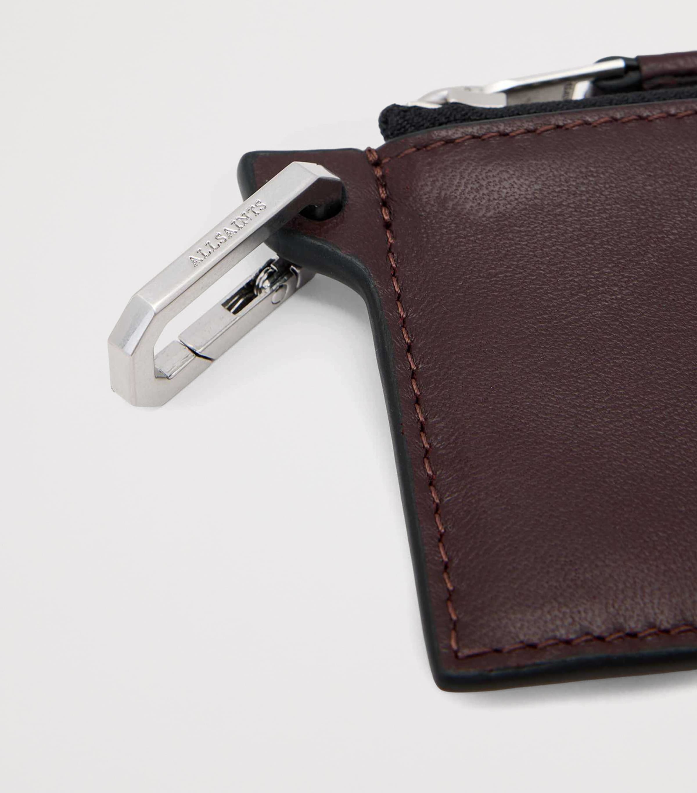 AllSaints Leather Remy Wallet Burgundy Red Image 5