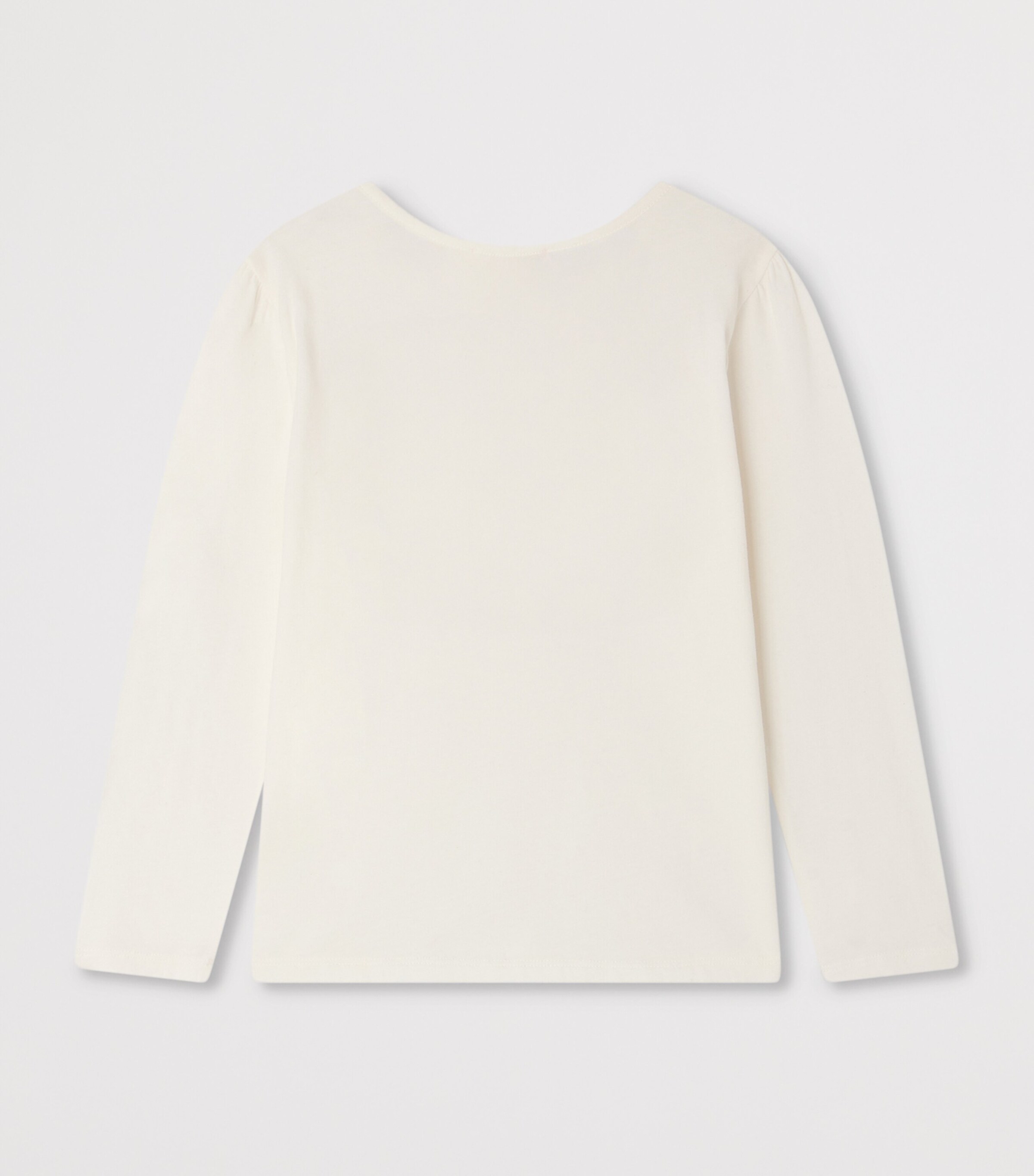 Bonpoint Cotton Embroidered Long-Sleeve T-Shirt (4-8 Years) Upb Blanc Lait Image 2