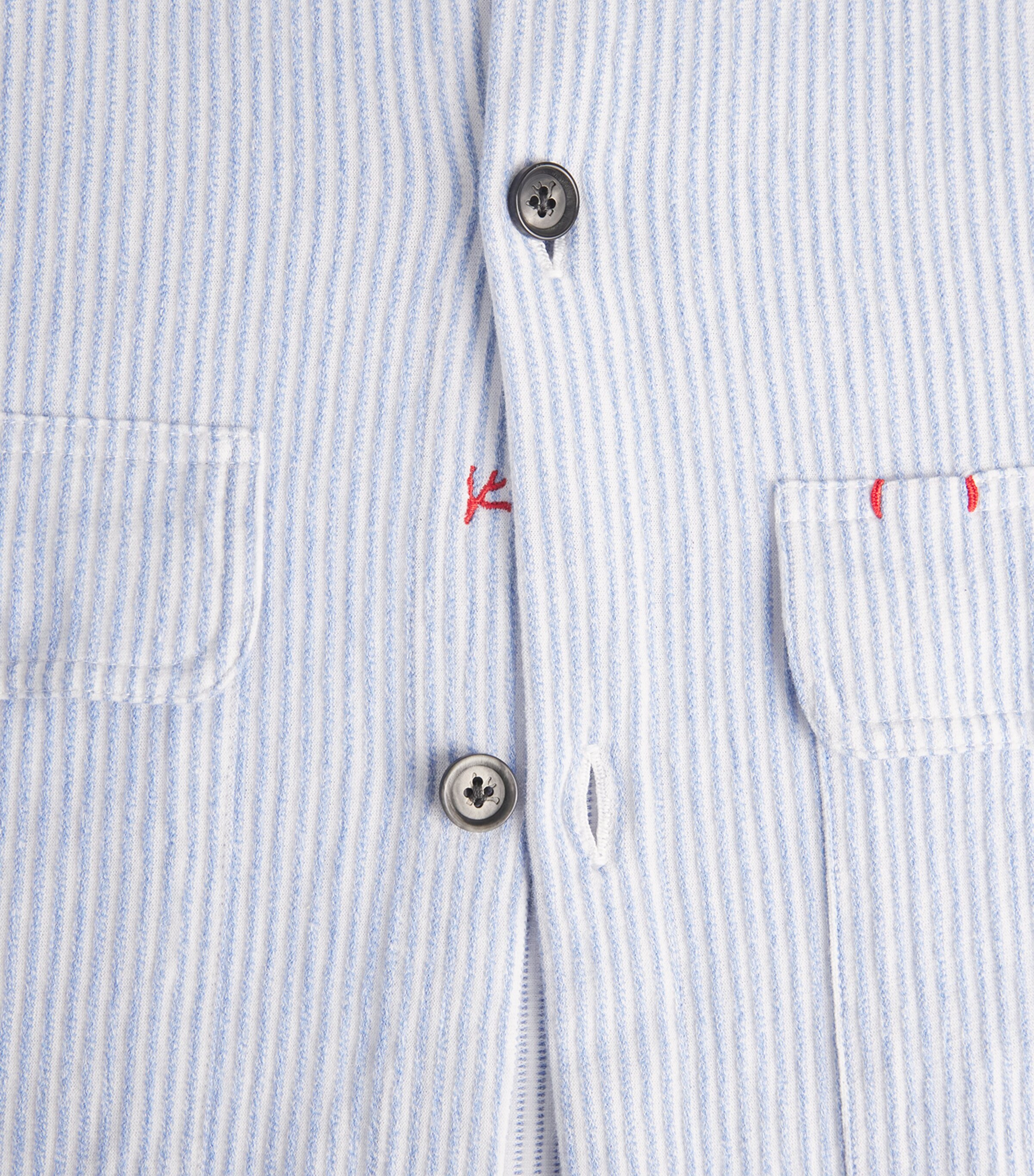Isaia Mens Cotton-Linen Stripe Overshirt Image 6
