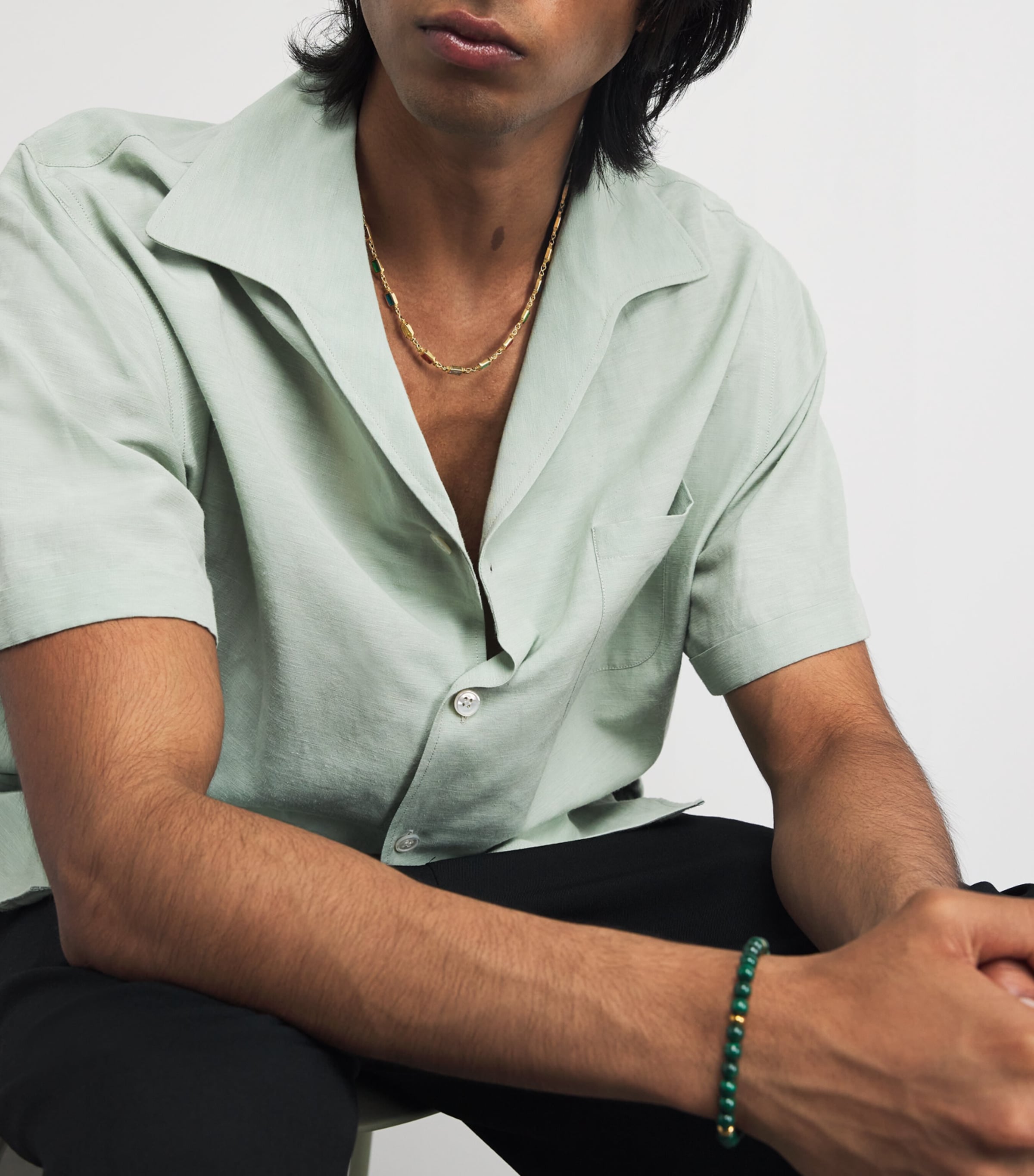 Gold-Plated Embellished Tennis Necklace MULTI Image 4