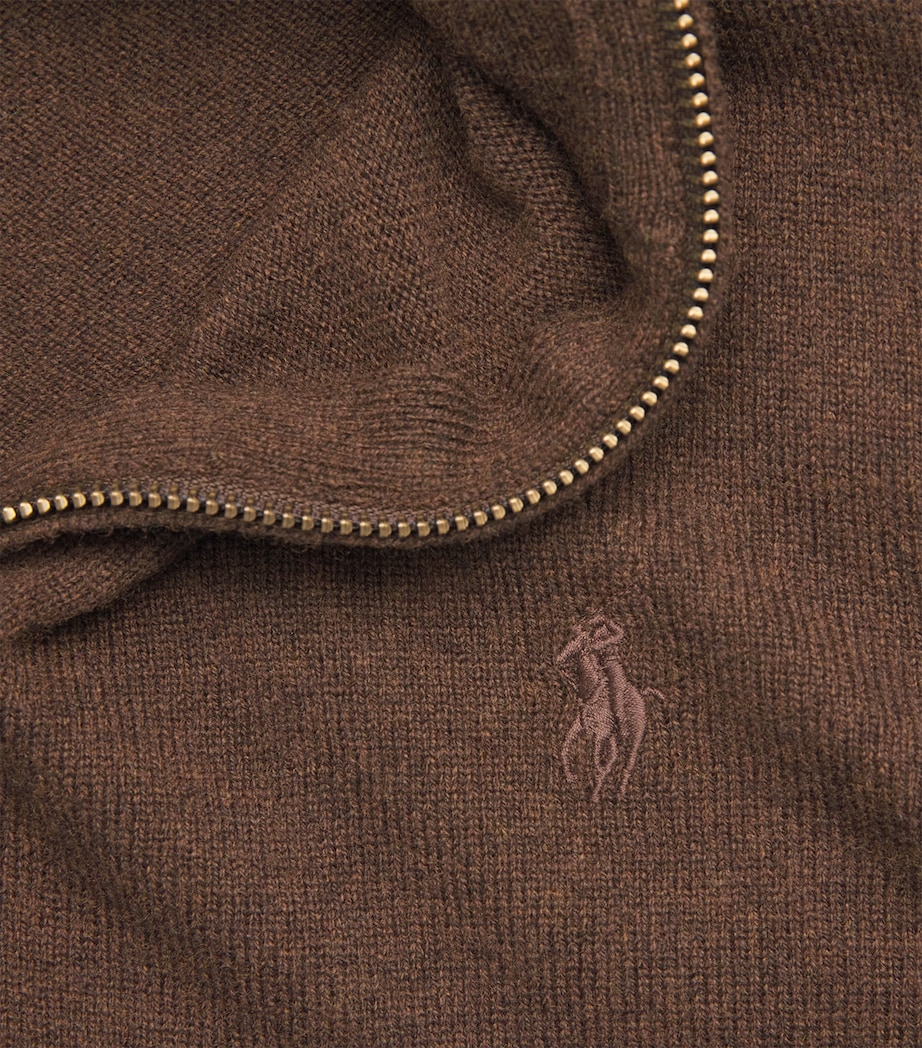 Merino Wool Lorelle Quarter-Zip Sweater BROWN Image 5