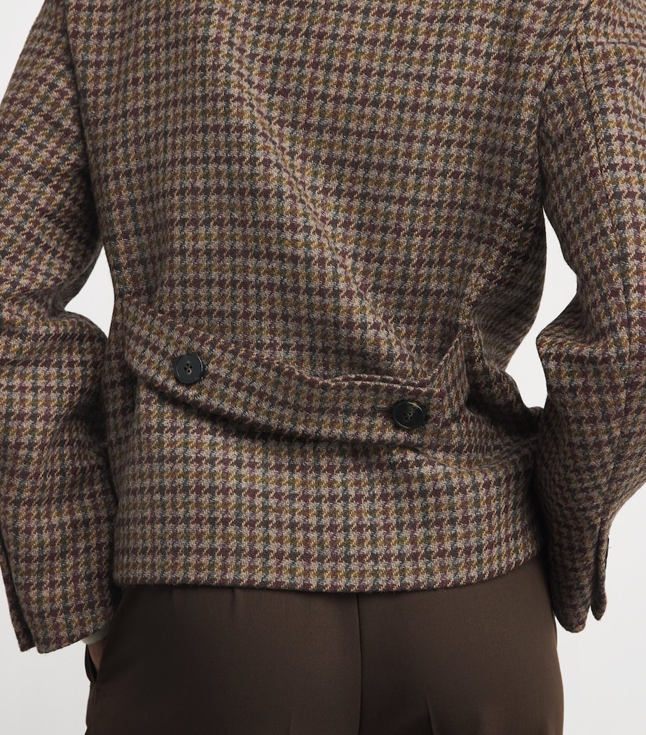 Stretch Wool Double-Breasted Blazer WINE-COLOURED Image 6