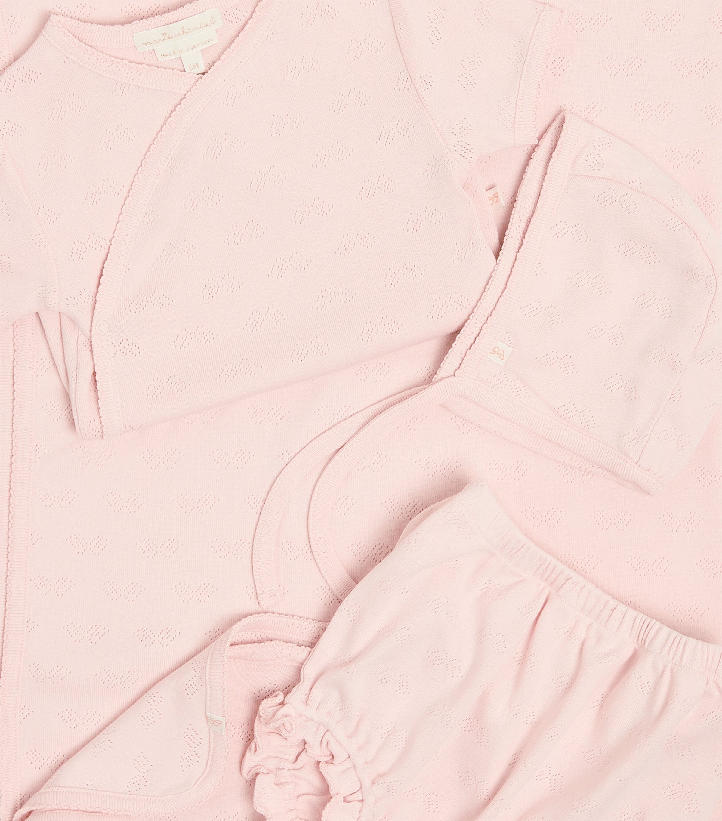 Cotton Araminta Angel Wing Pointelle Gift Set (0-6 Months) PINK Image 4