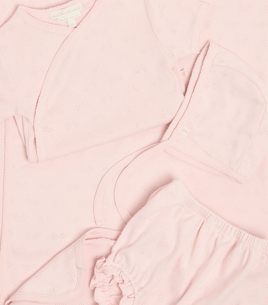 Cotton Araminta Angel Wing Pointelle Gift Set (0-6 Months) PINK Image 4