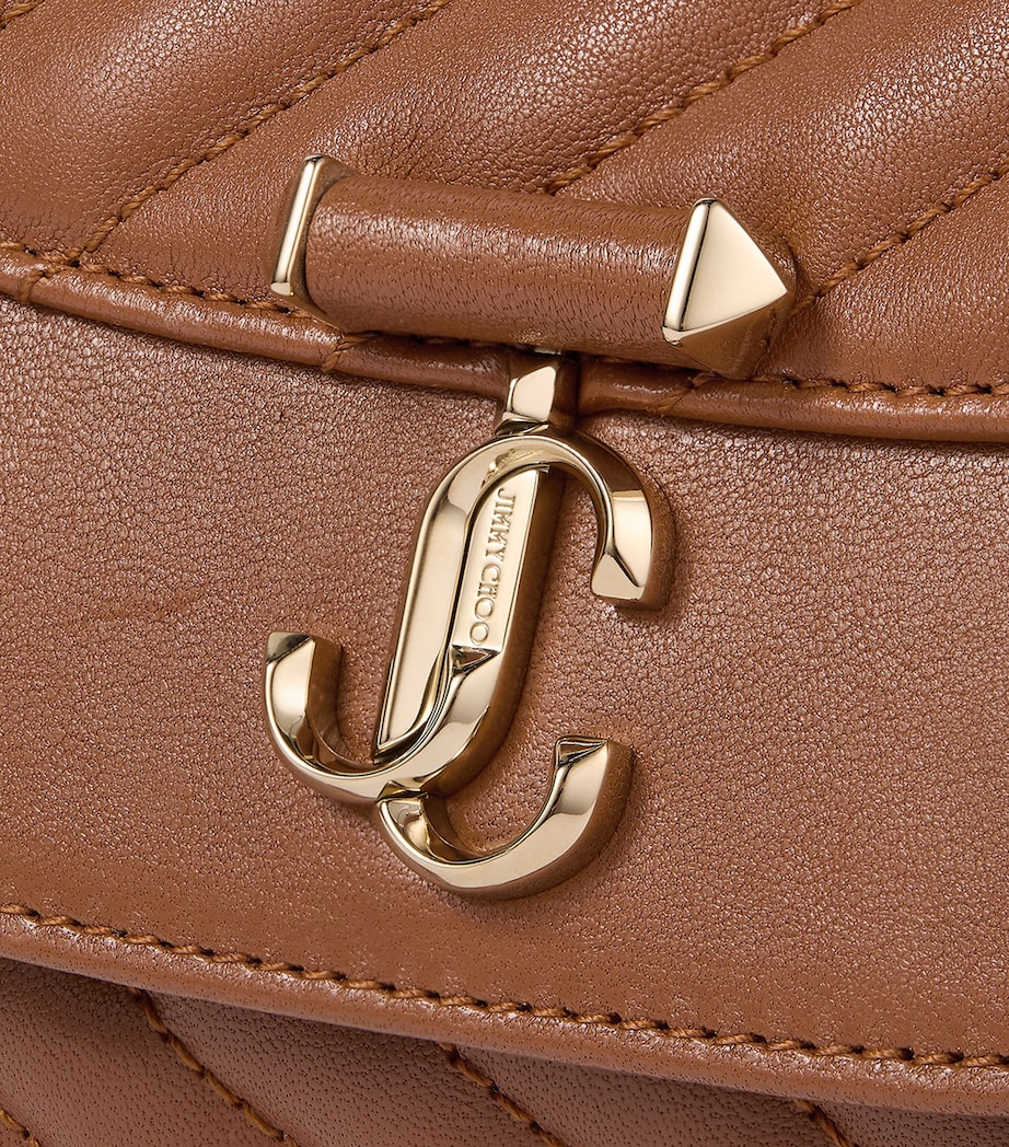 Jimmy Choo Curve Small Biker Leather Quilted Cross-Body Bag Tan/shiny Gold Image 5
