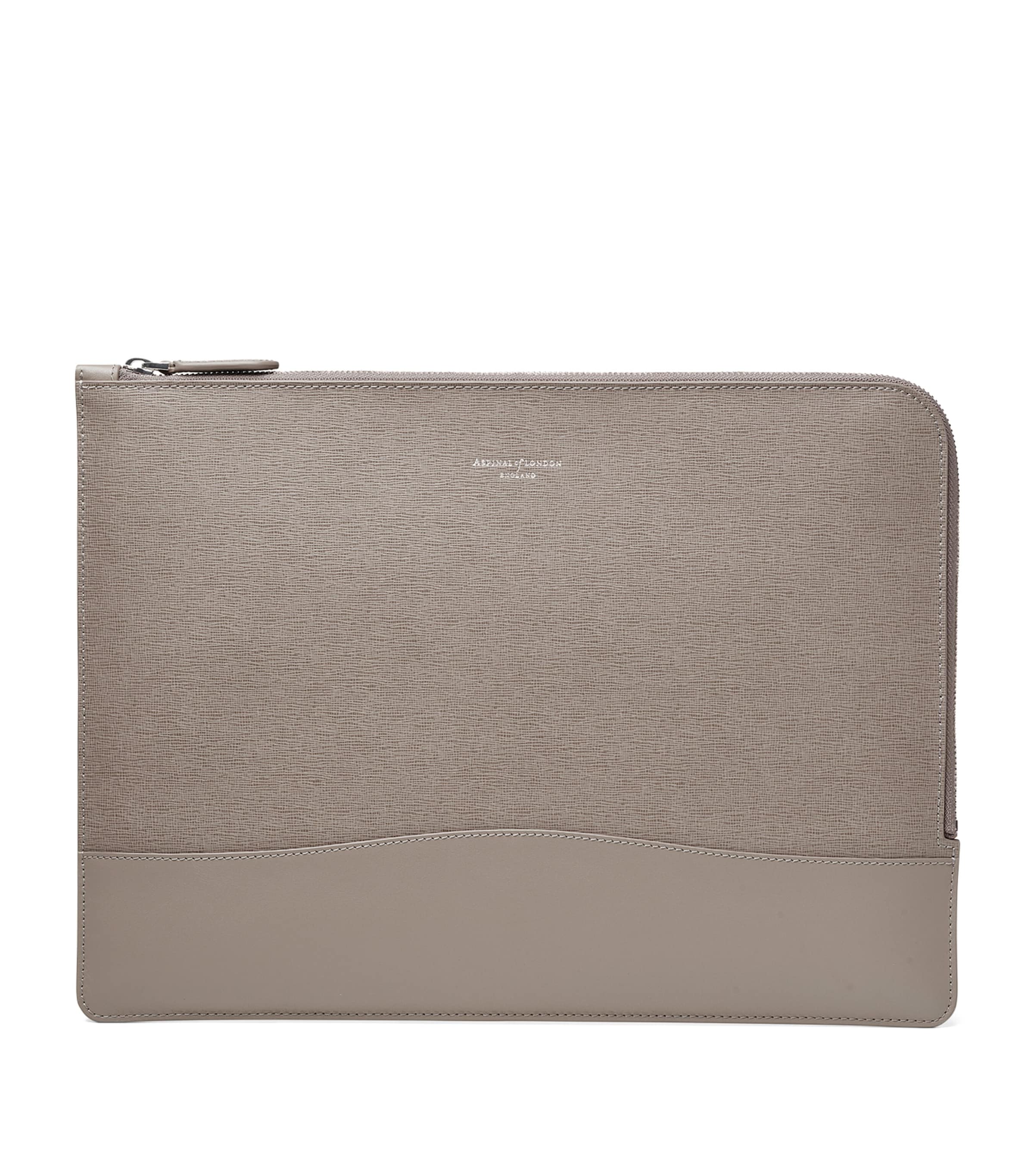 Aspinal Of London Leather City Folio Laptop Case In Blue
