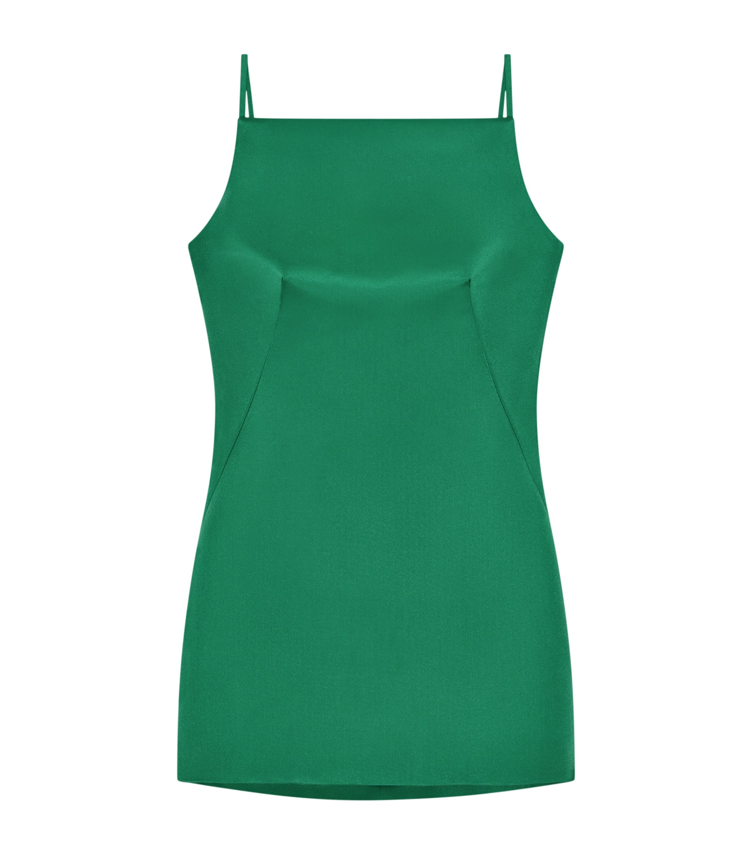 Silk Sliced Mini Dress EMERALD GREEN Image 1