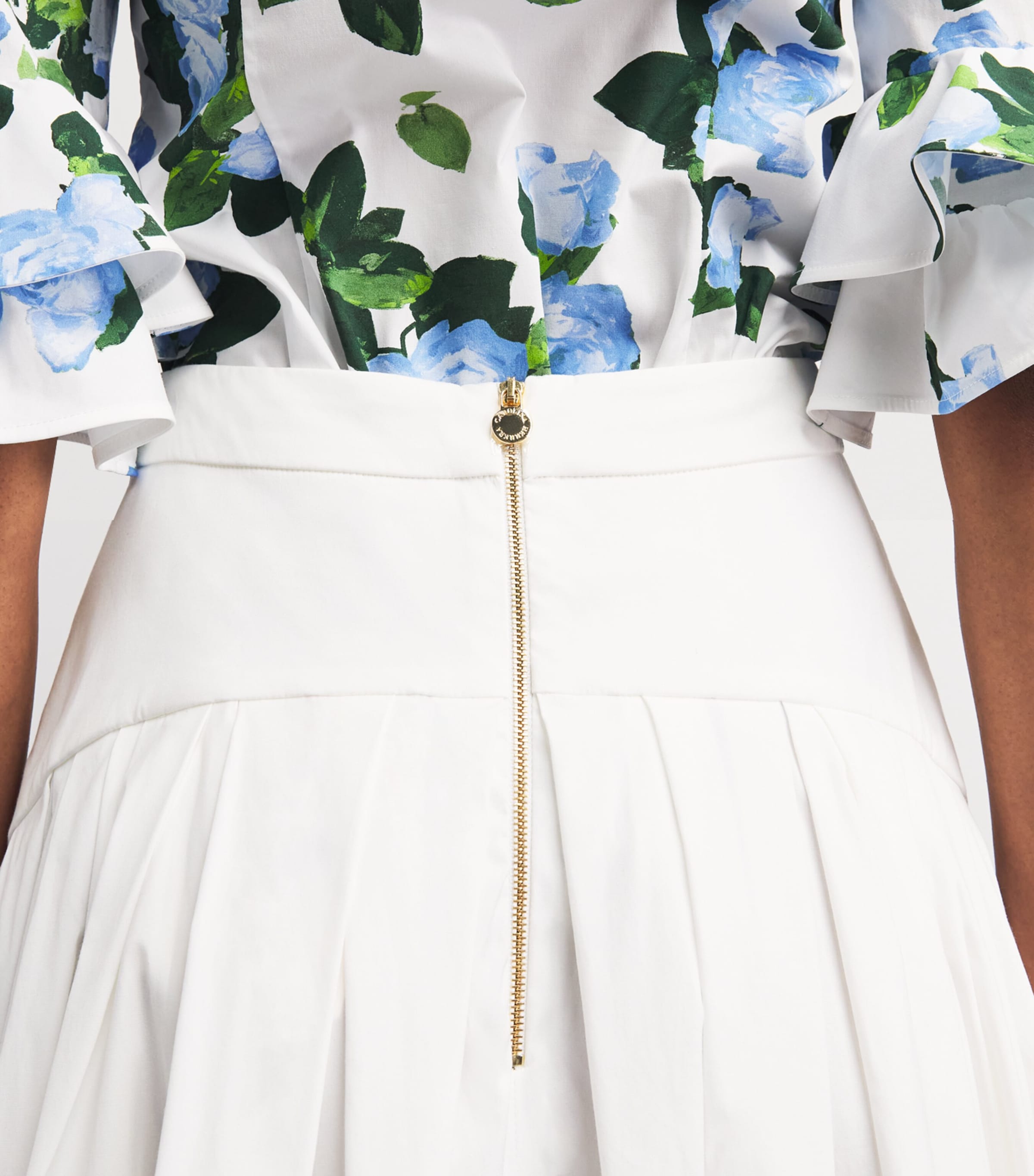 Carolina Herrera Womens Drop-Waist Midi Skirt White Image 3