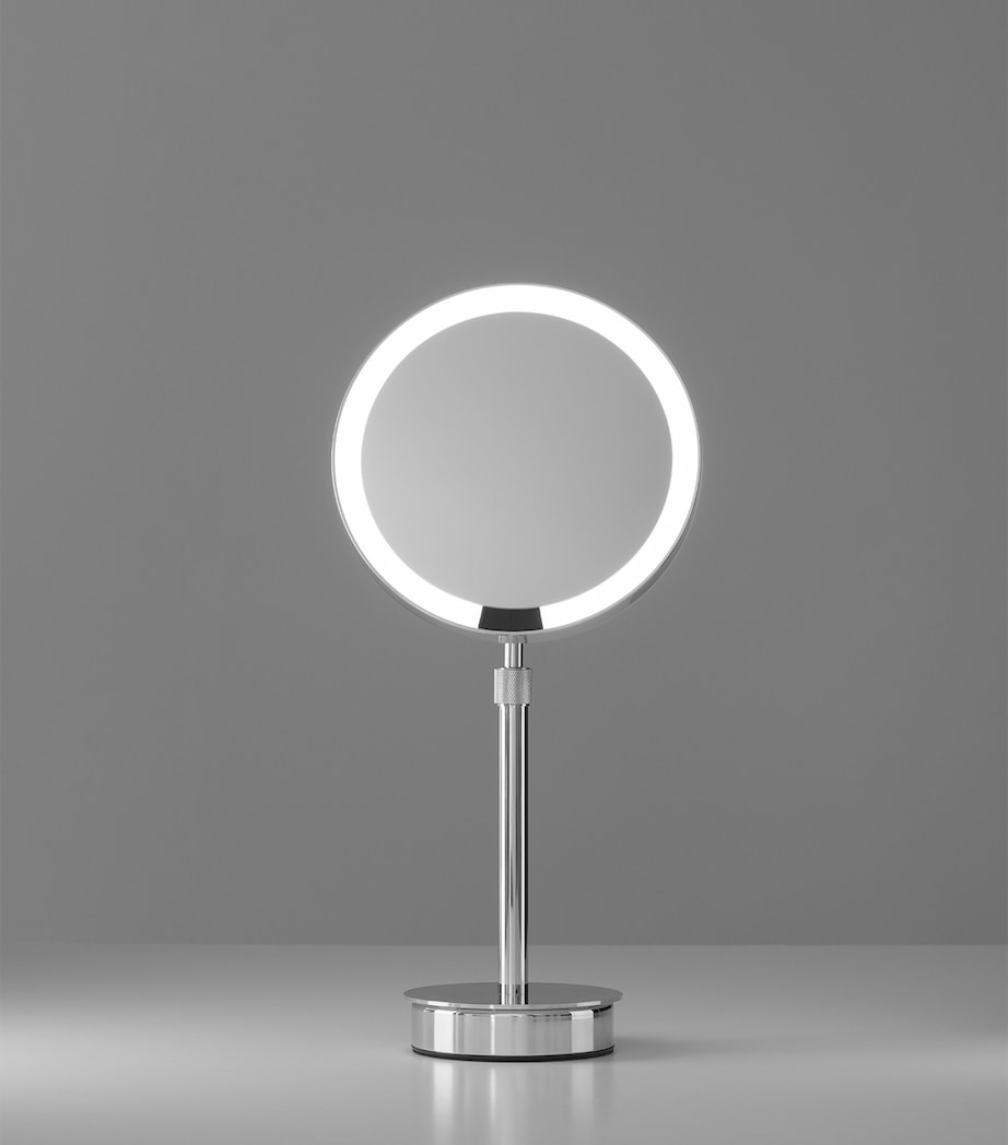 Light-Up Round Cosmetics Mirror CHROME Image 3