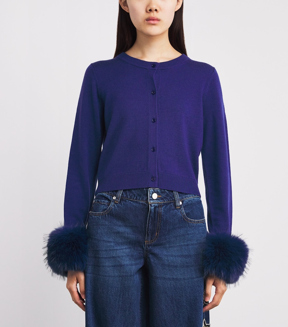 Stretch-Wool Cropped Dollie Cardigan B401 MIDNIGHT BLUE Image 3