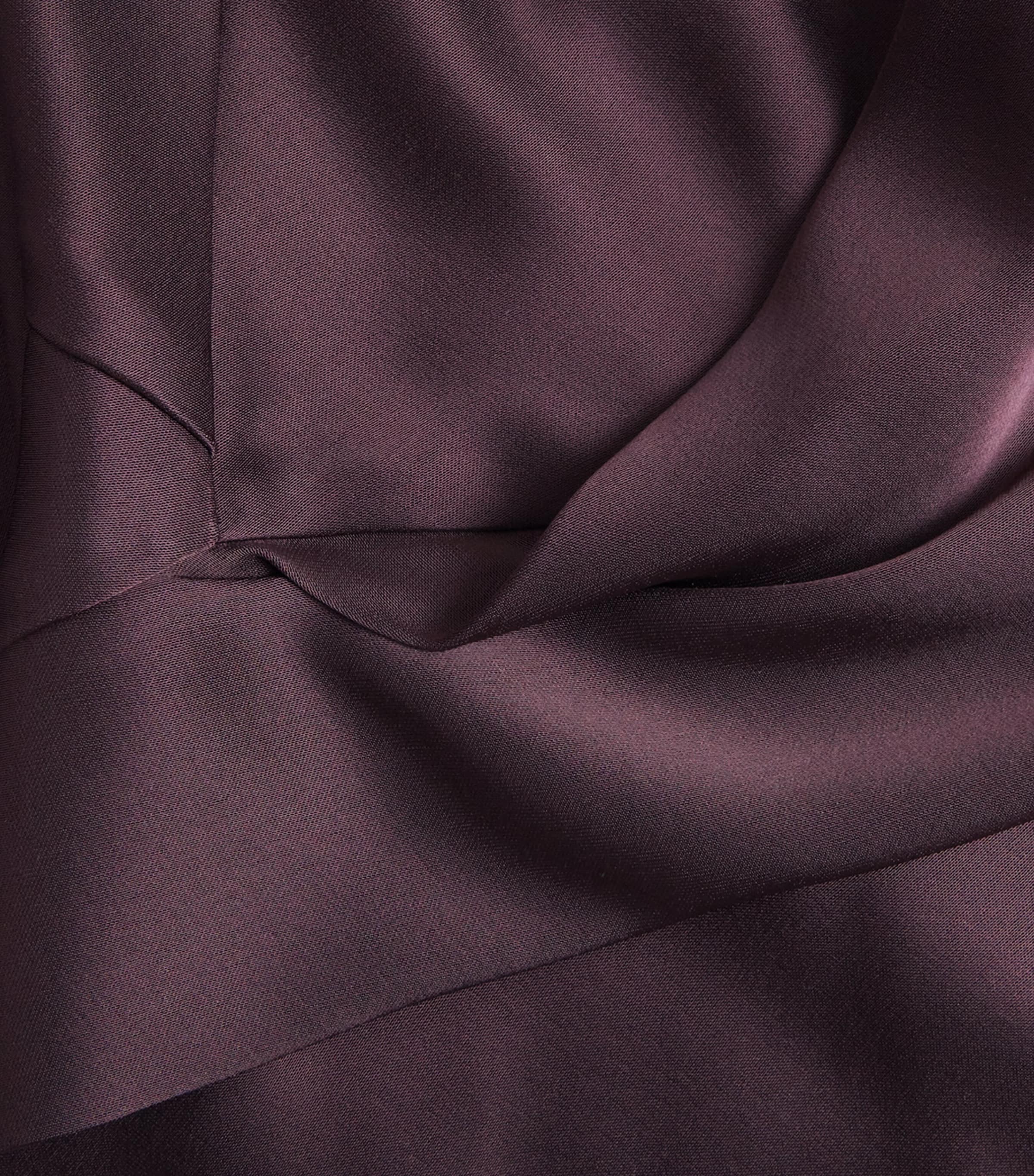 Satin Twisted Midi Dress HFR-DEEP PLUM Image 5