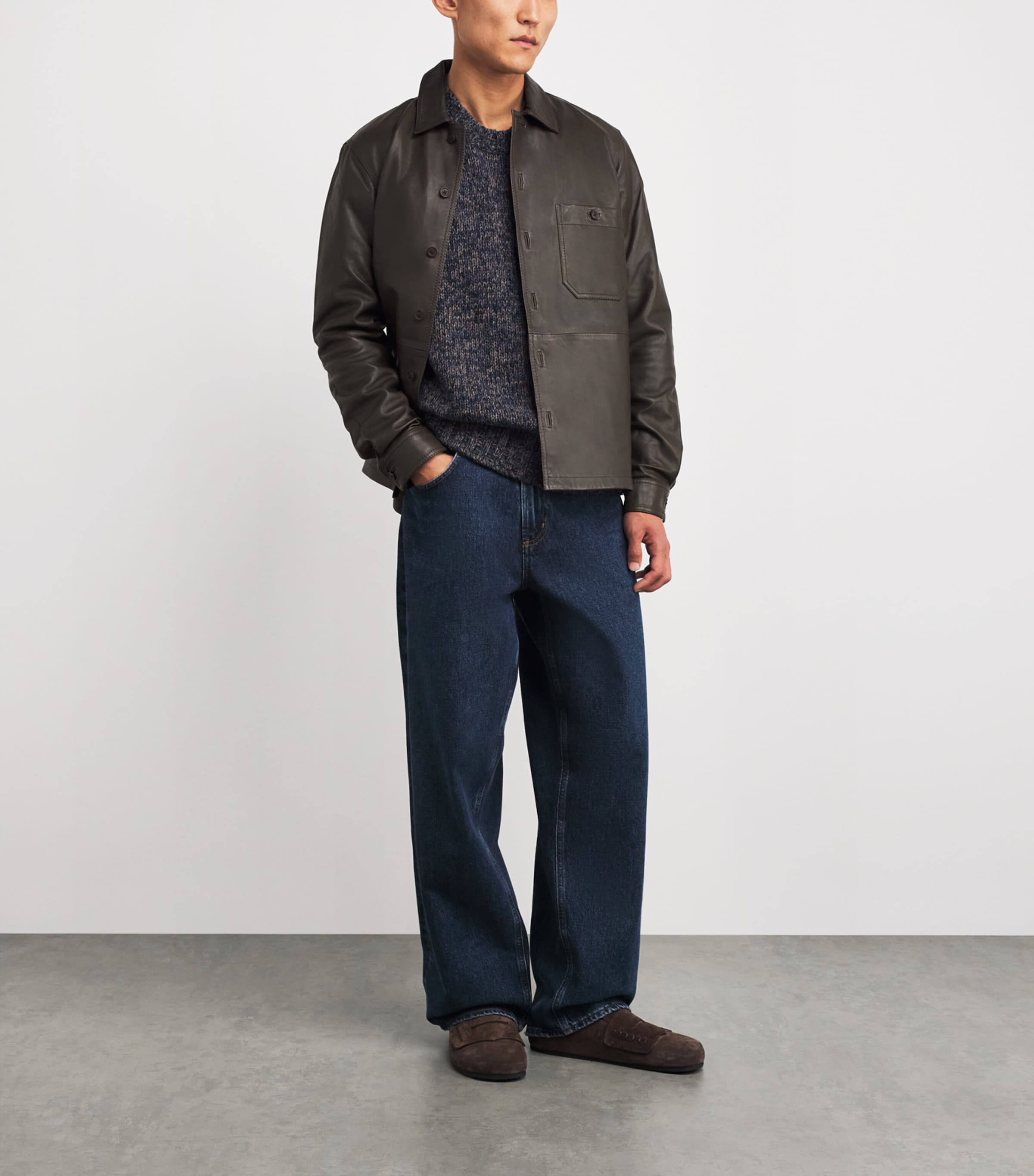 Leather Saruffo Overshirt TURKISH COFFEE Image 2