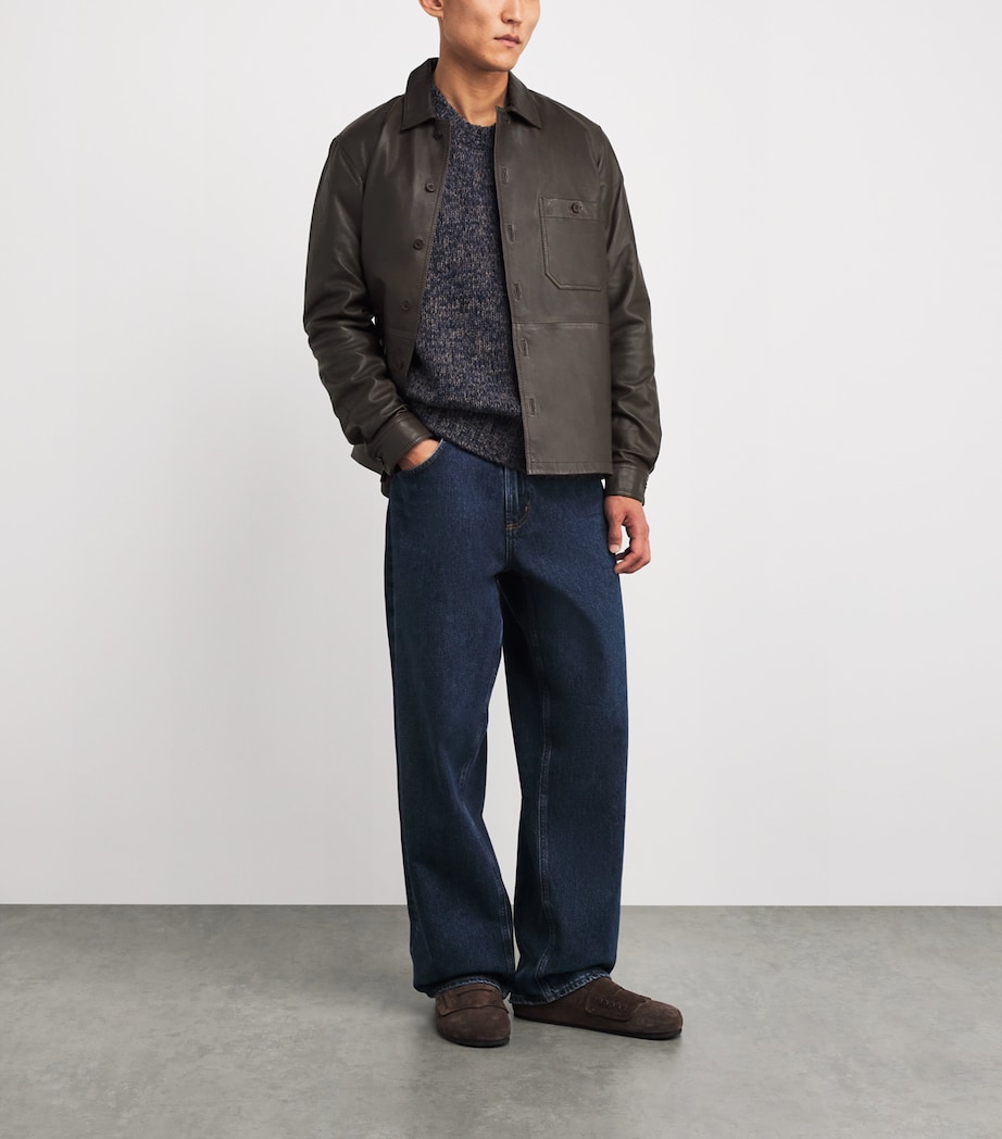 Leather Saruffo Overshirt TURKISH COFFEE Image 2