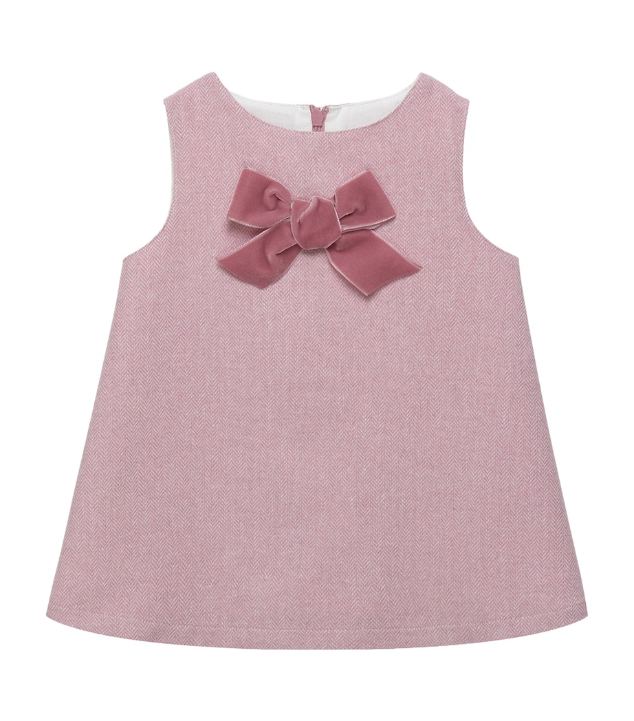 Bow-Detail Georgina Dress PINK HERRINGBONE Image 1