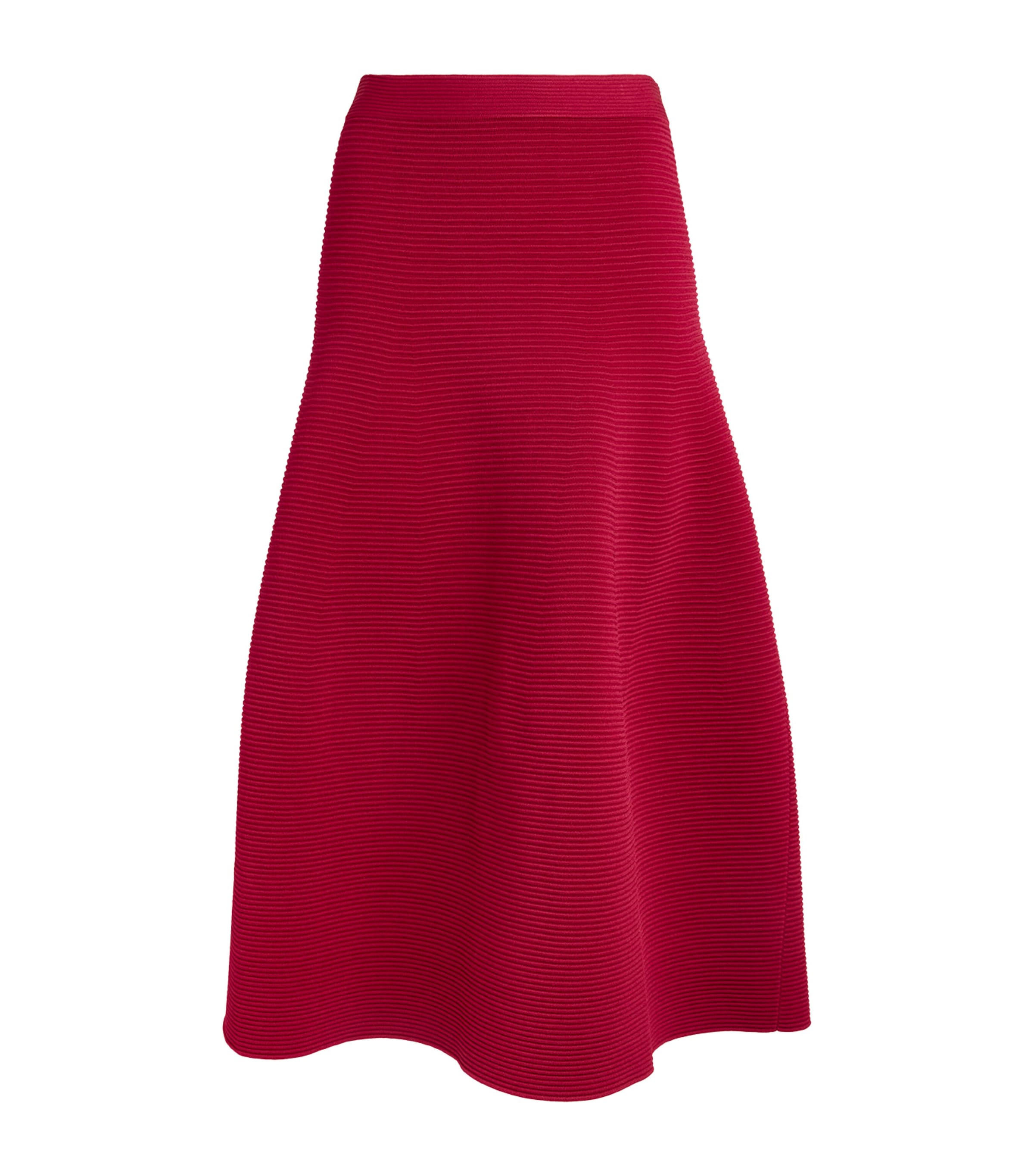 Shop Simkhai Ribbed Jennifer Midi Skirt In Red