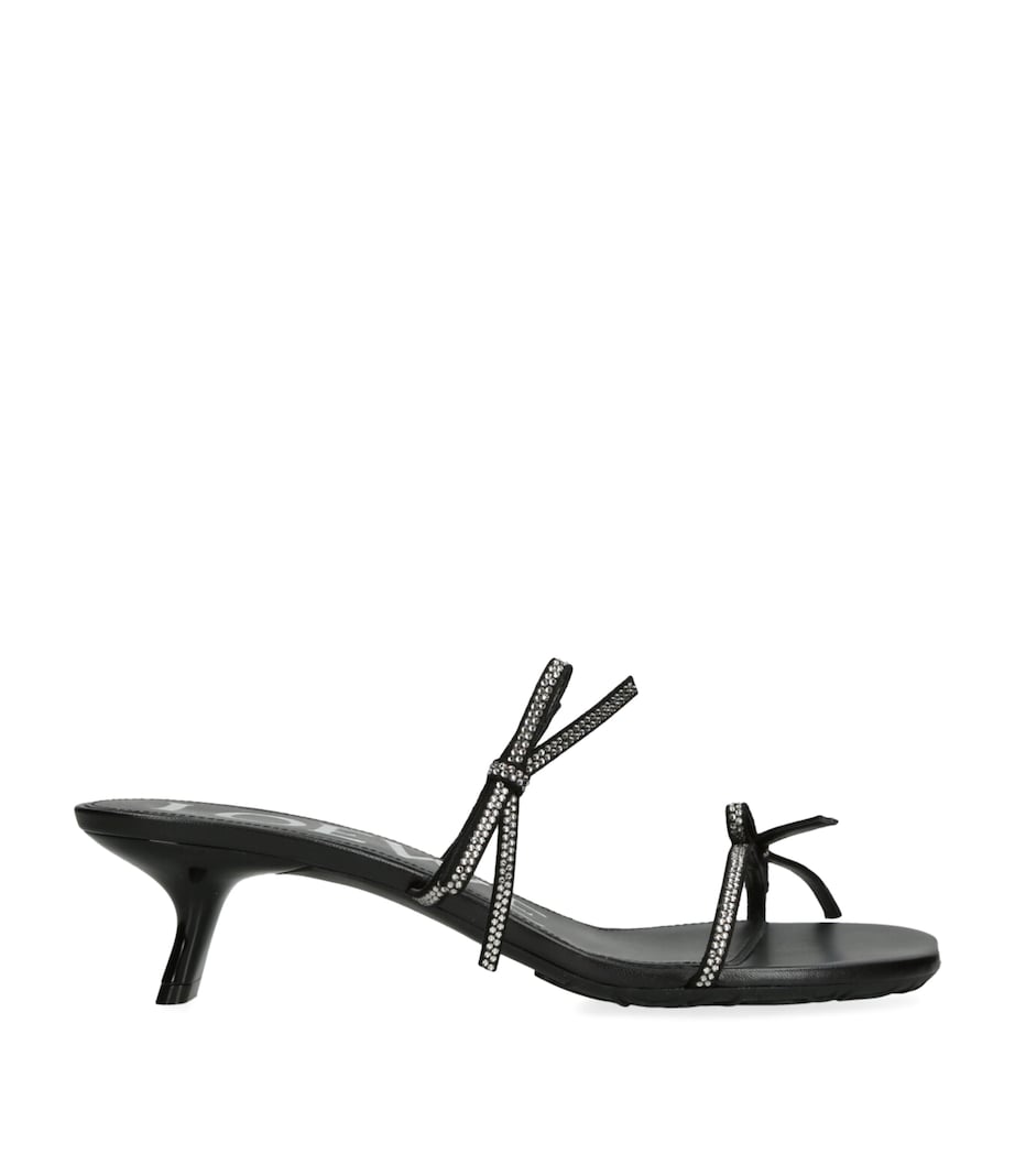 Suede Embellished Petal Sandals 45 BLACK Image 1