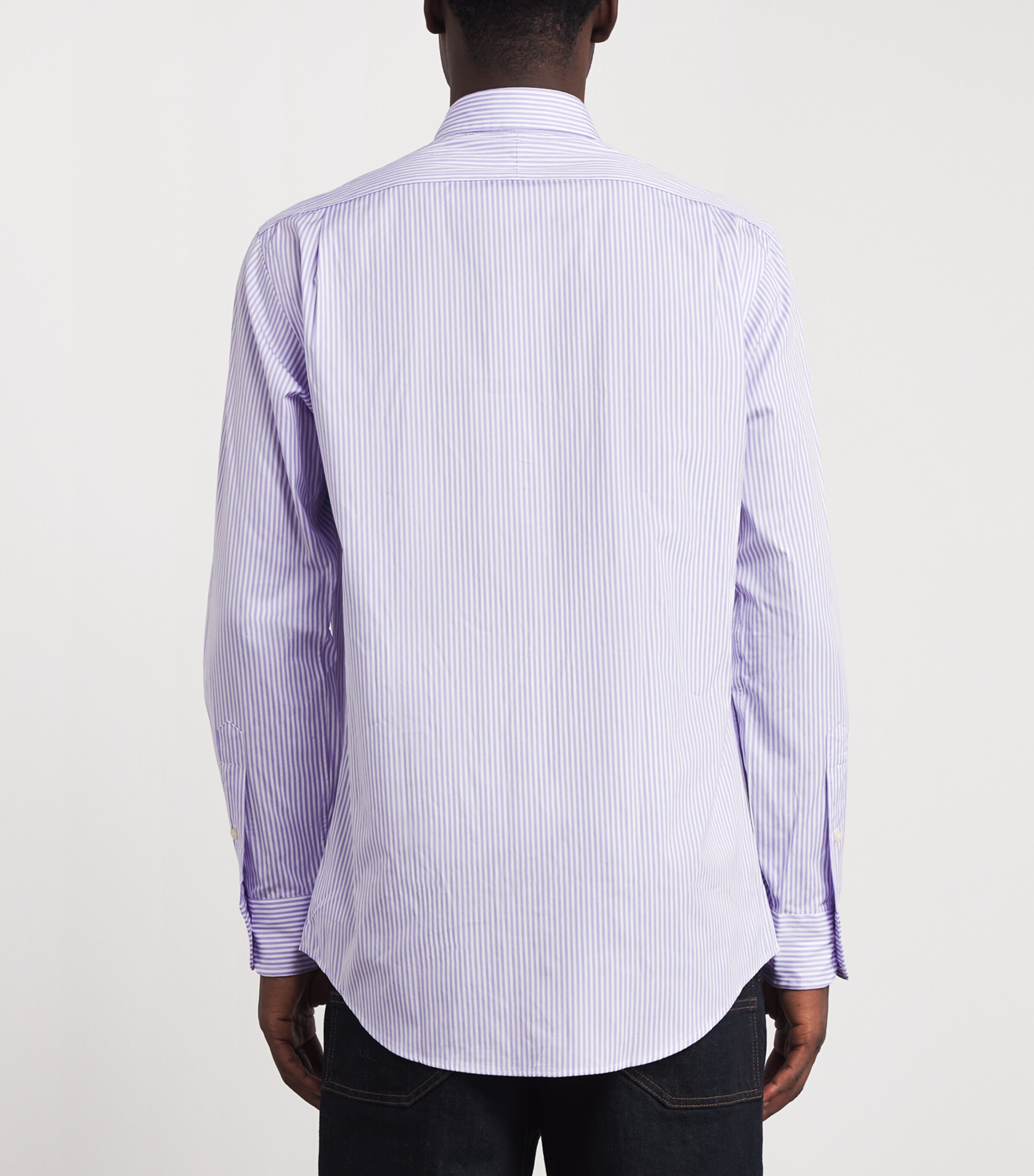 Cotton Poplin Stripe Shirt PURPLE Image 4