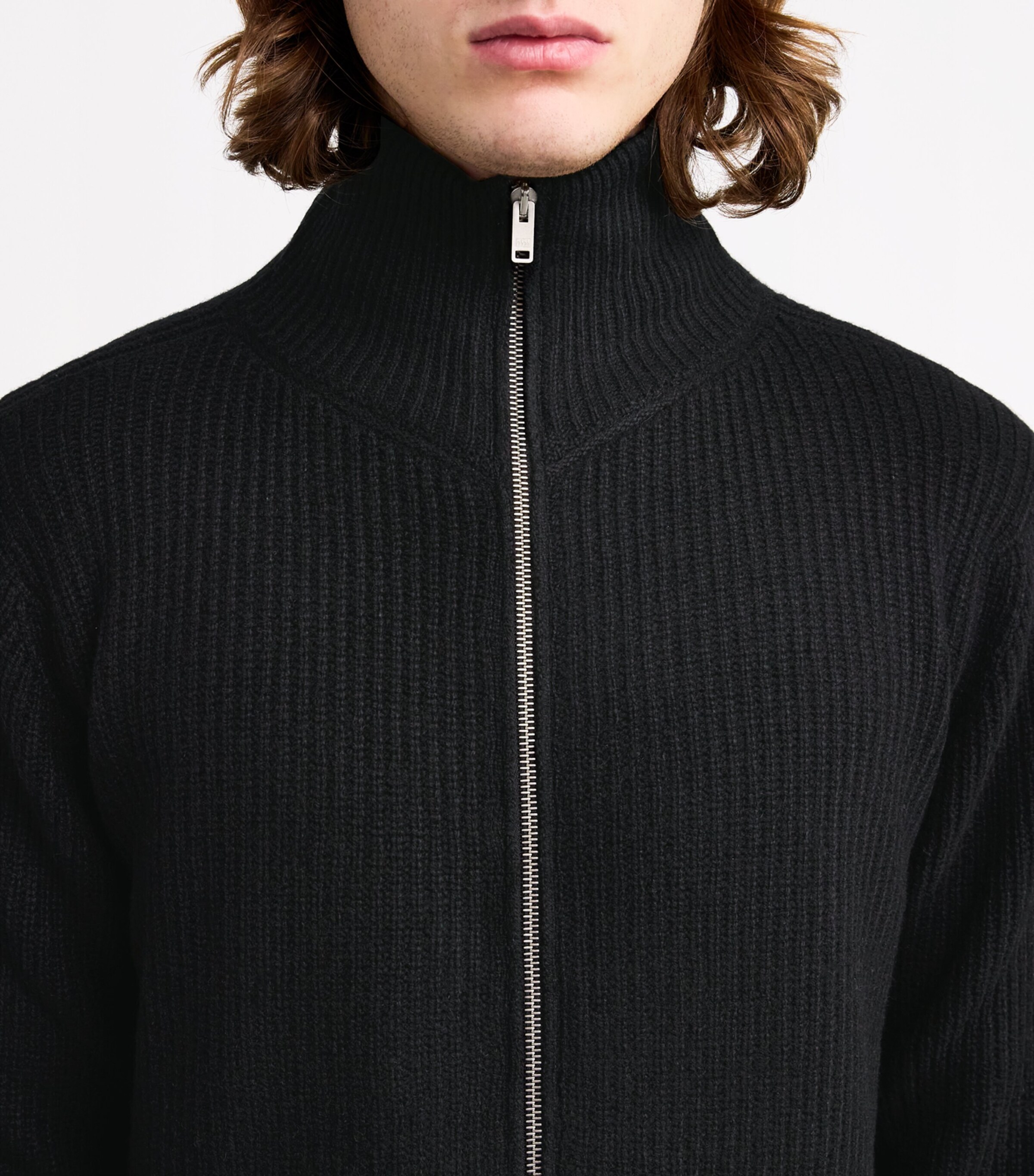 John Smedley Black Wool-Cashmere Mallam Zip-Up Cardigan | Harrods UK