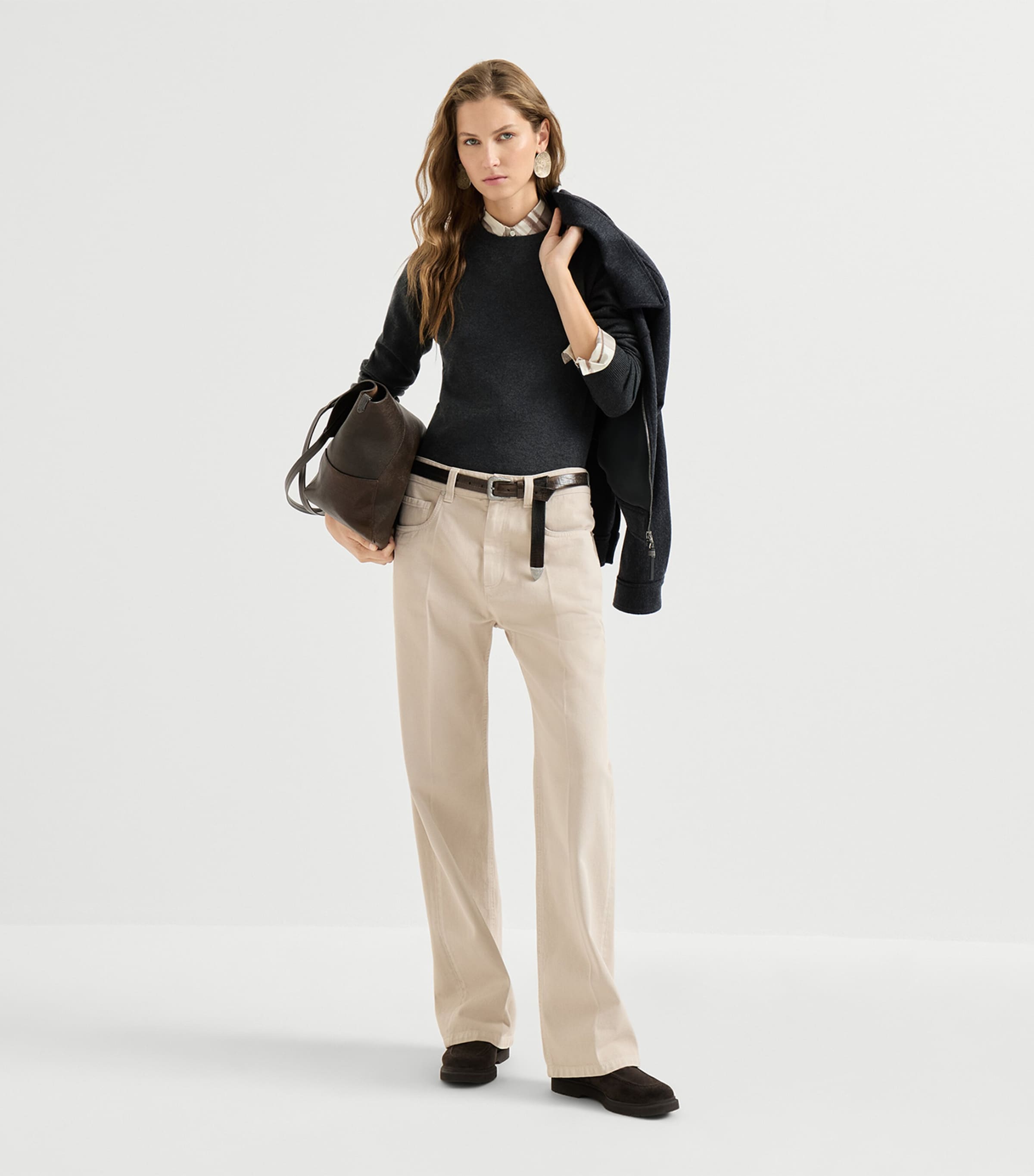Brunello Cucinelli Suede-Shearling Penny Loafers Image 5