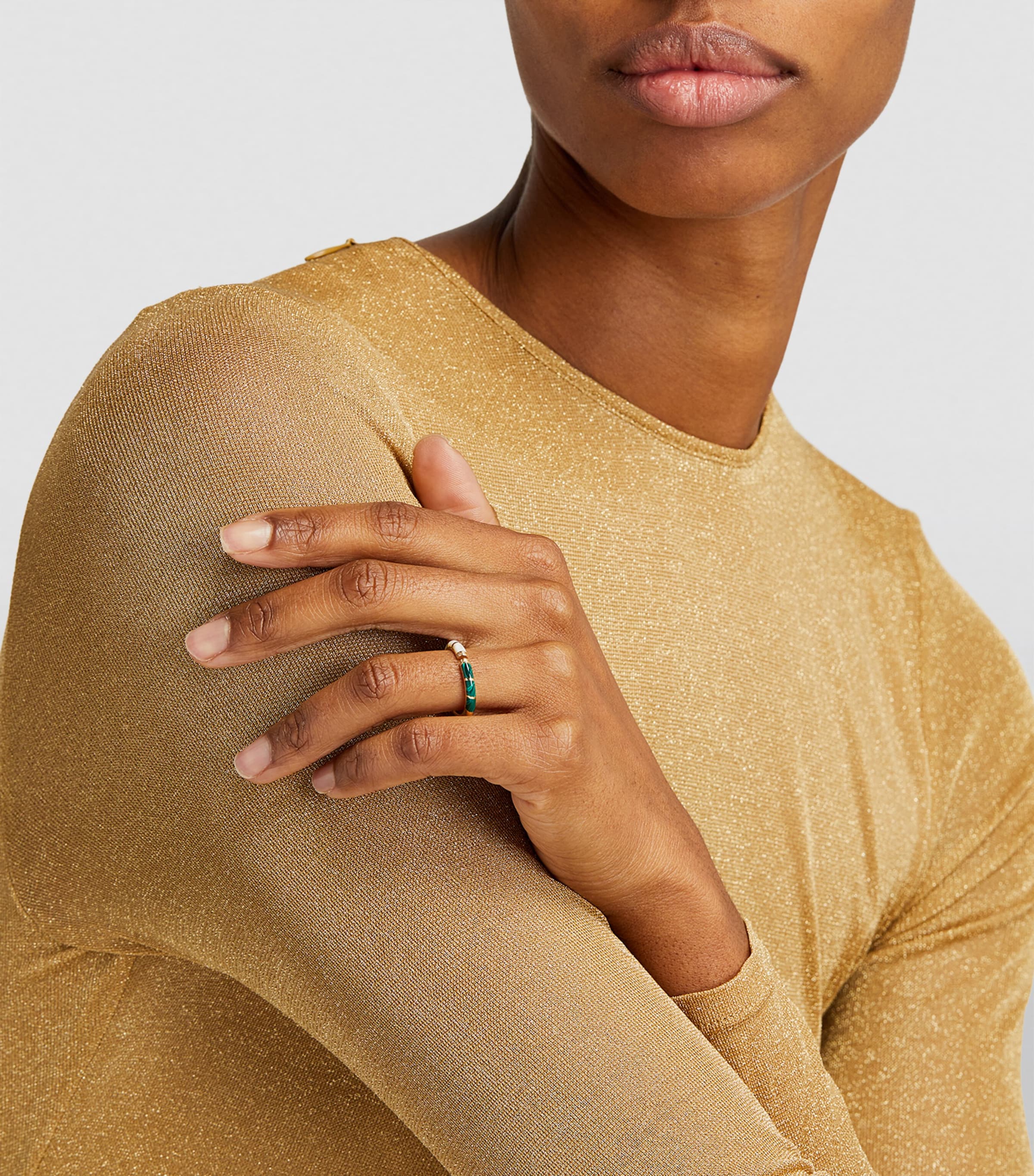 Yellow Gold, Diamond, Malachite and Mother-of-Pearl Psychedeliah Ring YELLOW GOLD Image 5