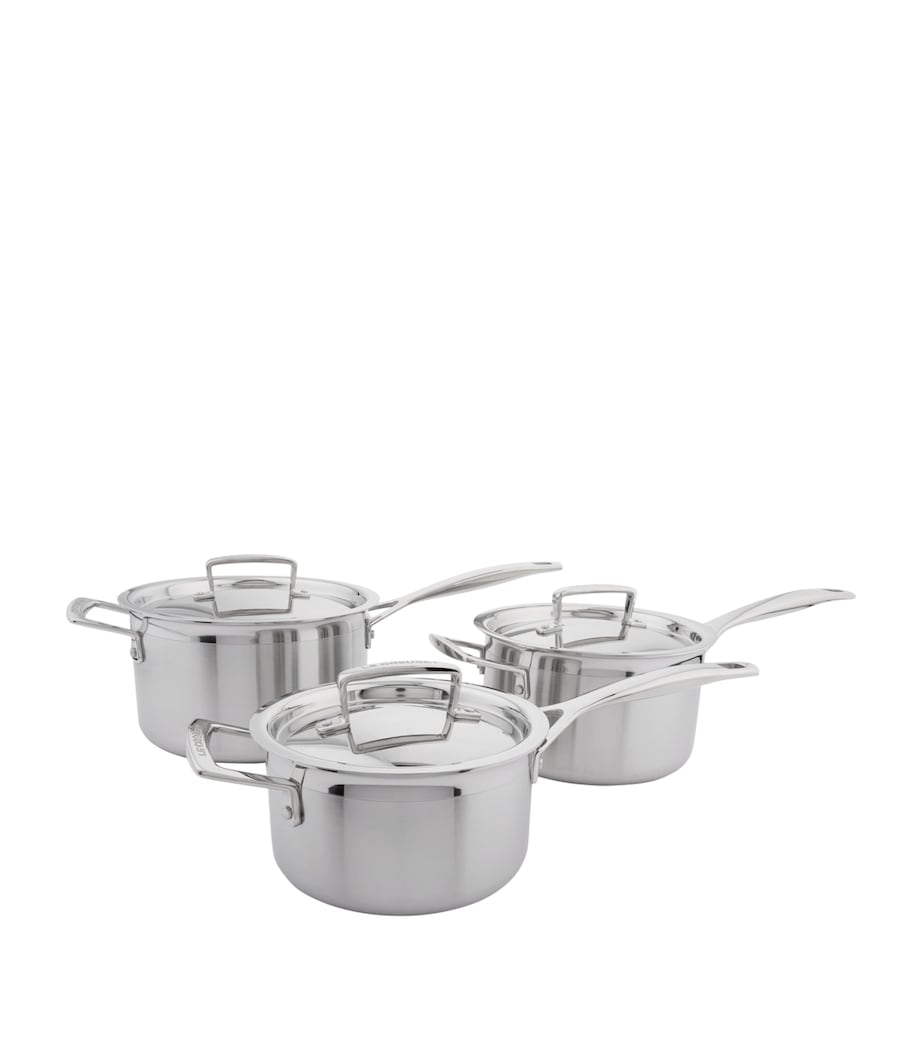 3-Ply Stainless Steel Saucepans (Set of 3) STEEL Image 1