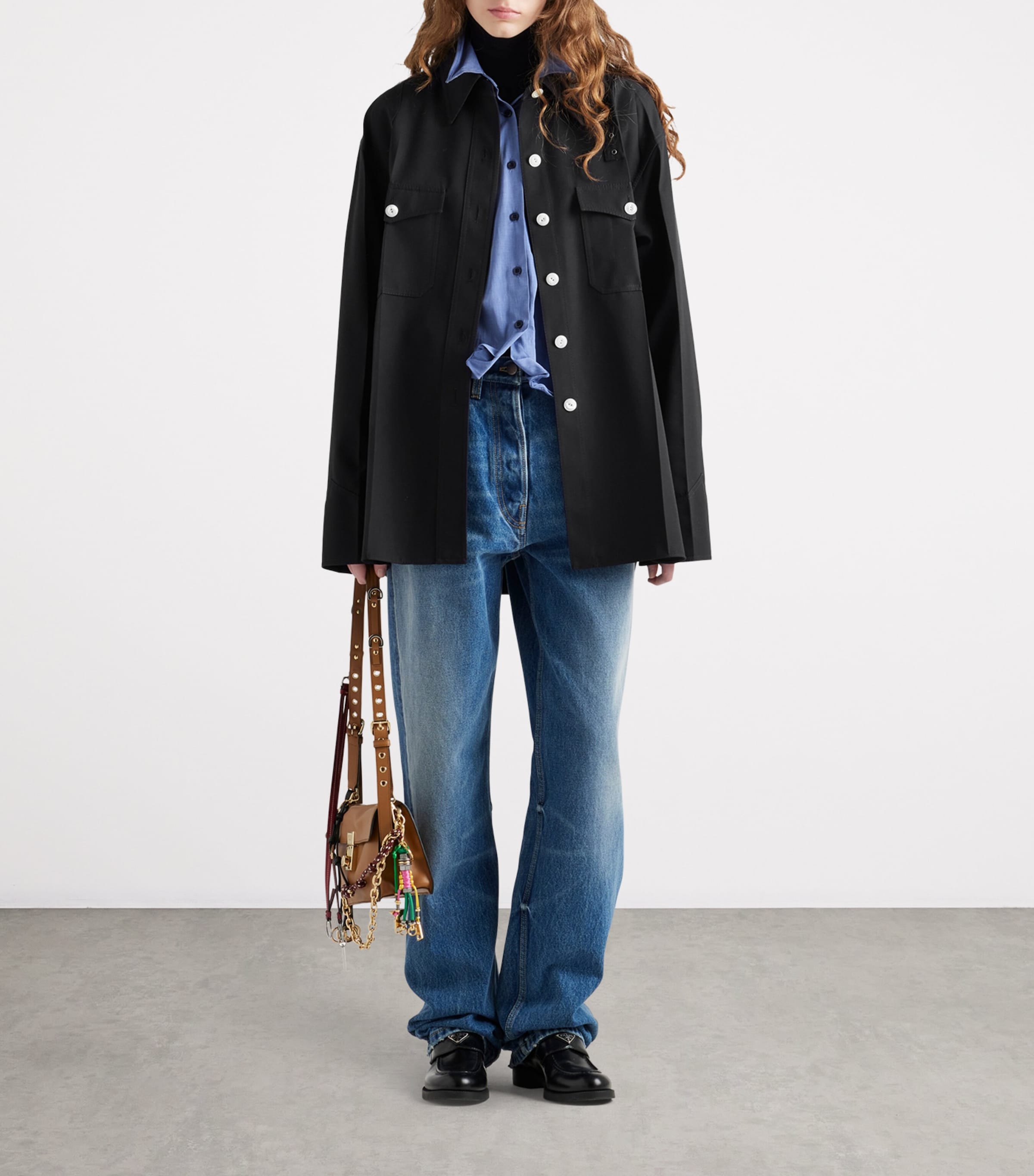 Prada Womens Wide-Leg Jeans Image 2