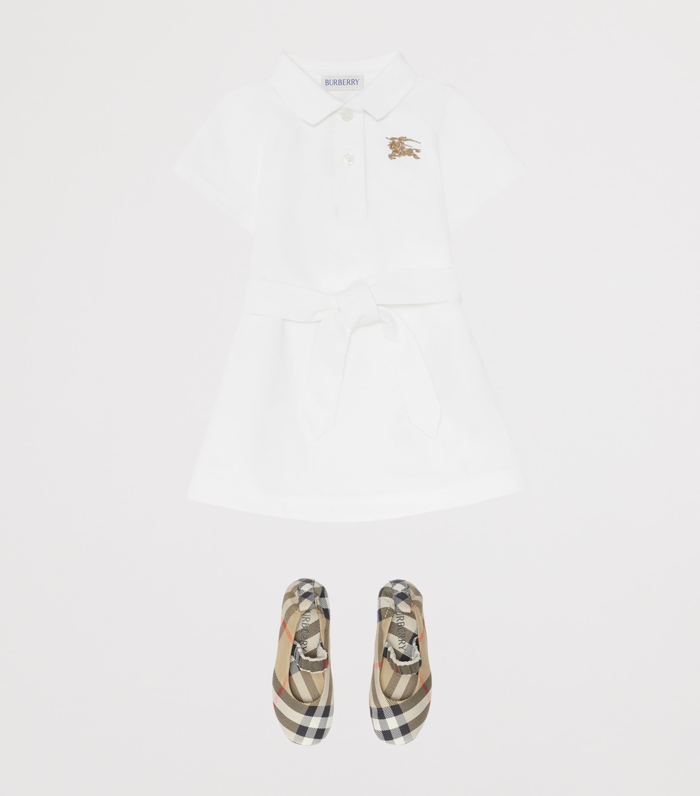 Cotton Polo Shirt Dress (6-24 Months) WHITE Image 3