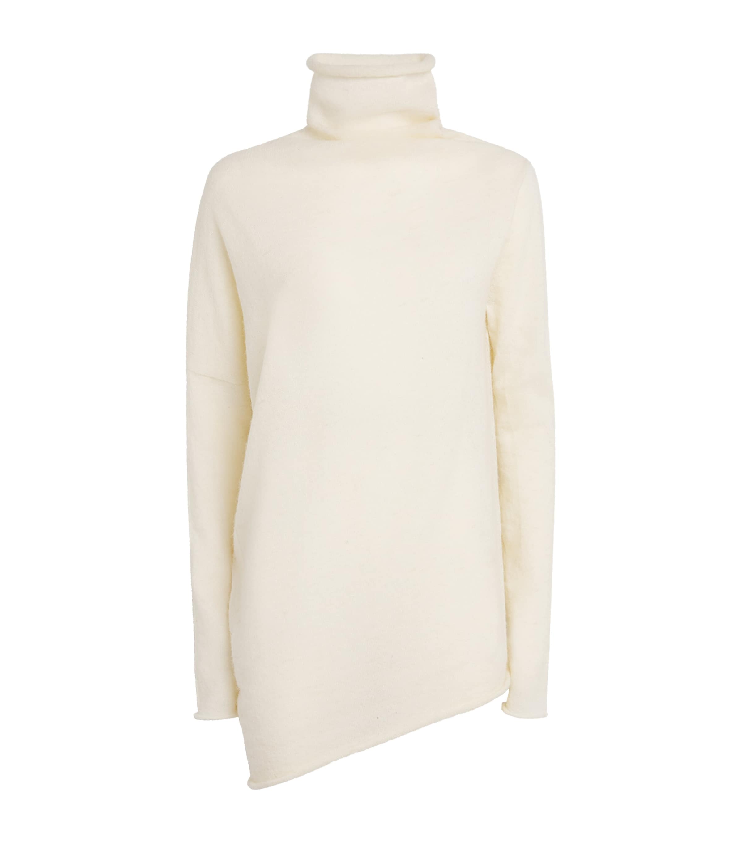 Alpaca-Blend Askew Sweater RAW WHITE Image 1