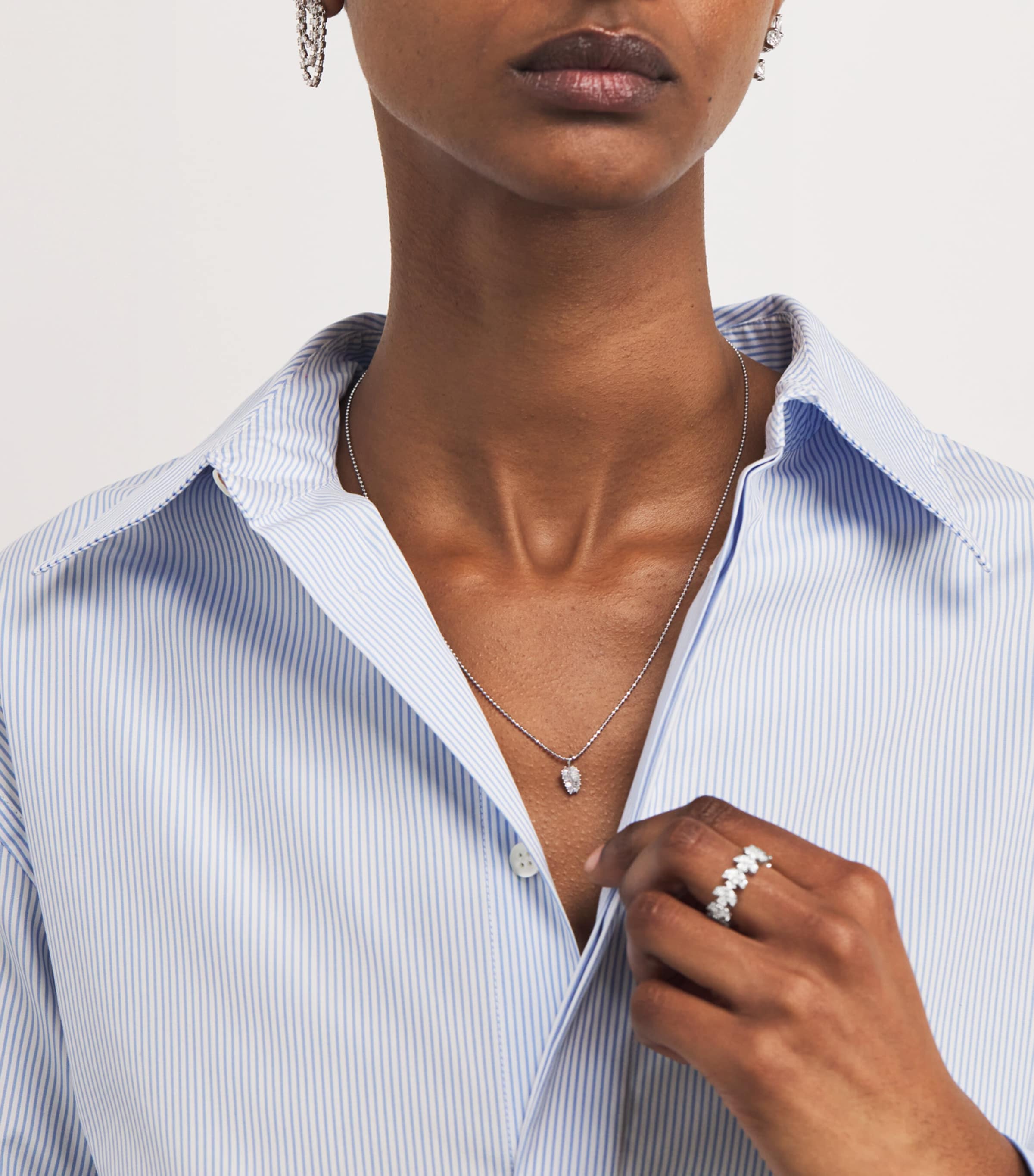 White Gold and Diamond Lotus Ring WHITE GOLD Image 5