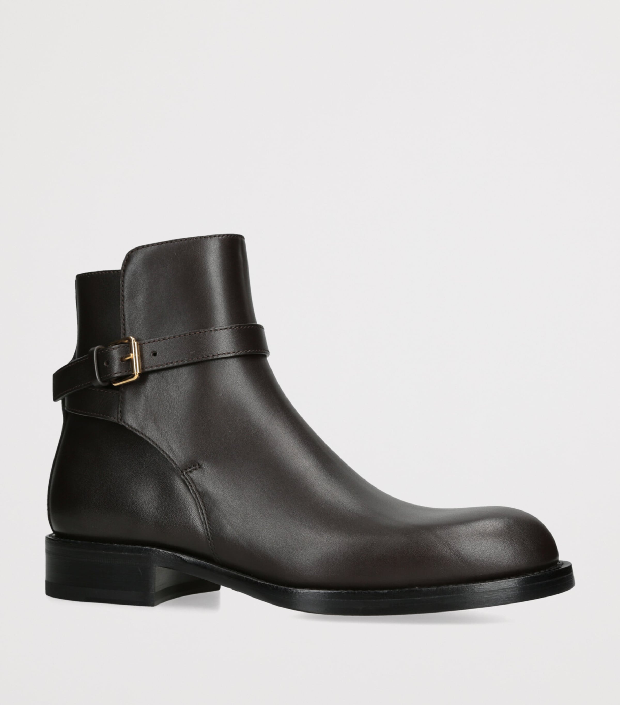 The Row Nobilis Leather Ankle Boots Dark Brown Image 3