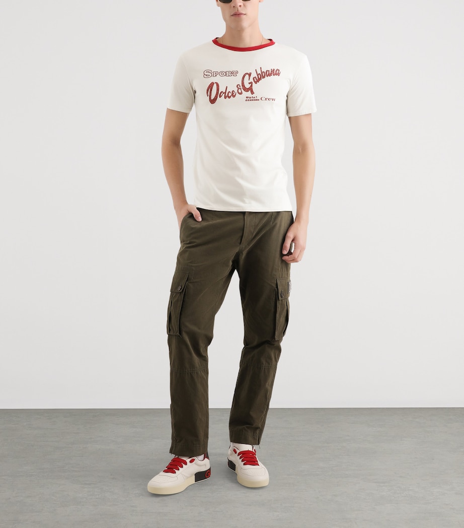 Dolce&Gabbana Mens Cotton Retro T-Shirt Medium Parchme Image 2