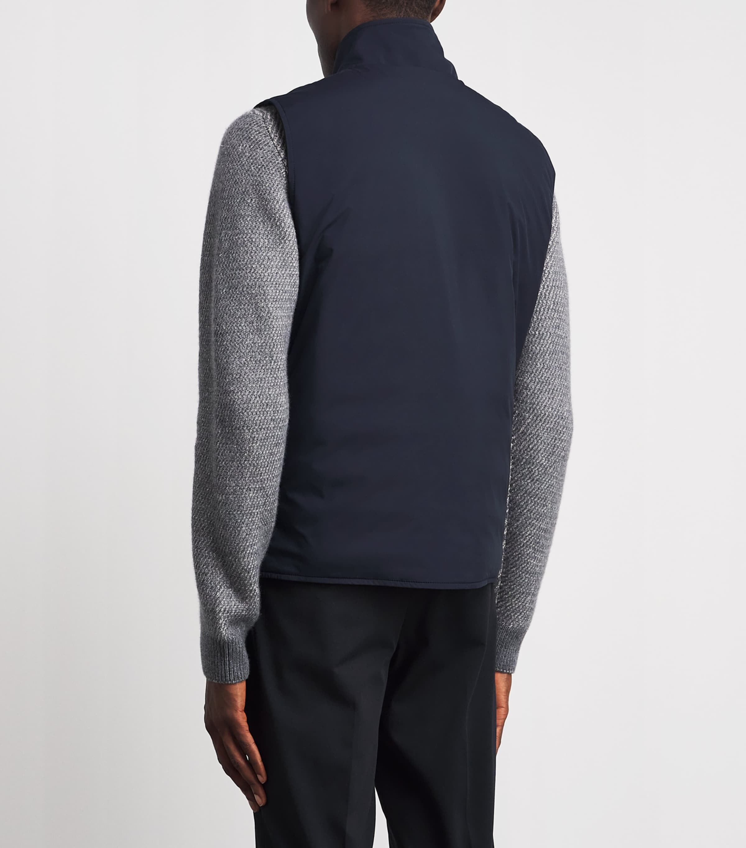 Fioroni Cashmere Mens Virgin Wool Down Reversible Gilet Image 5