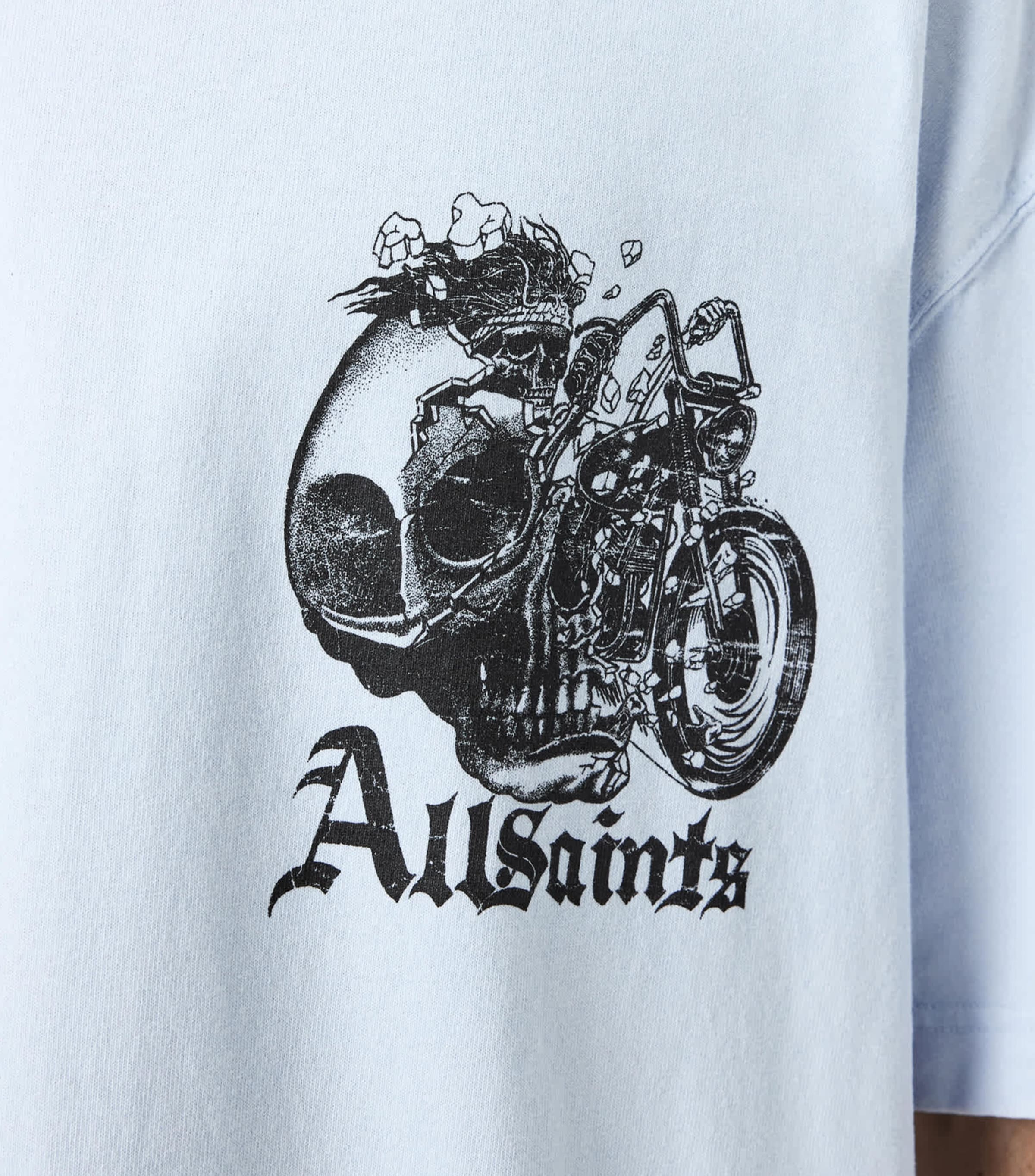 AllSaints Mens Organic Cotton Oversized Panhead T-Shirt Villa Blue Image 9