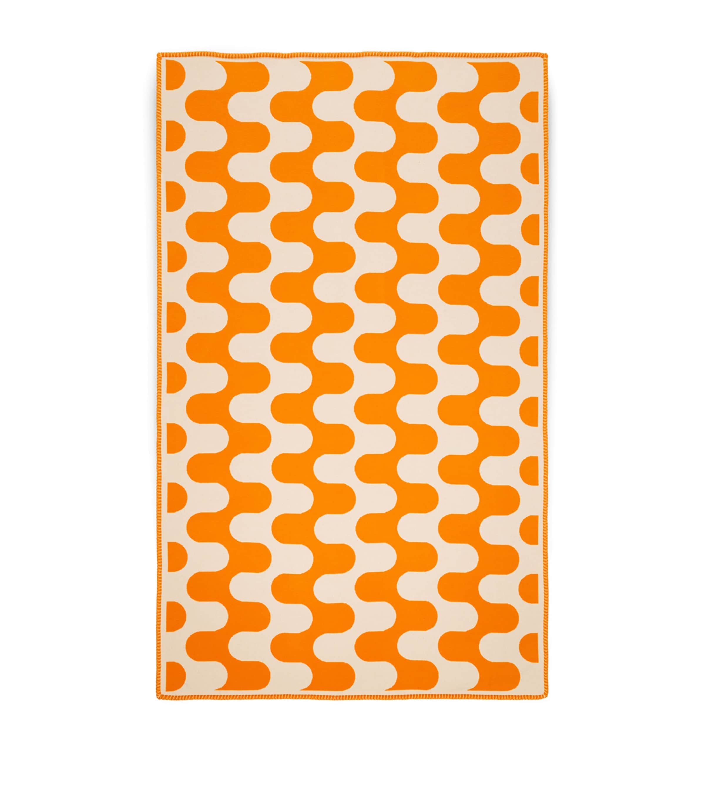 Wool Modernism Throw (135cm x 220cm) 9E16 - BRIGHT ORANGE Image 2