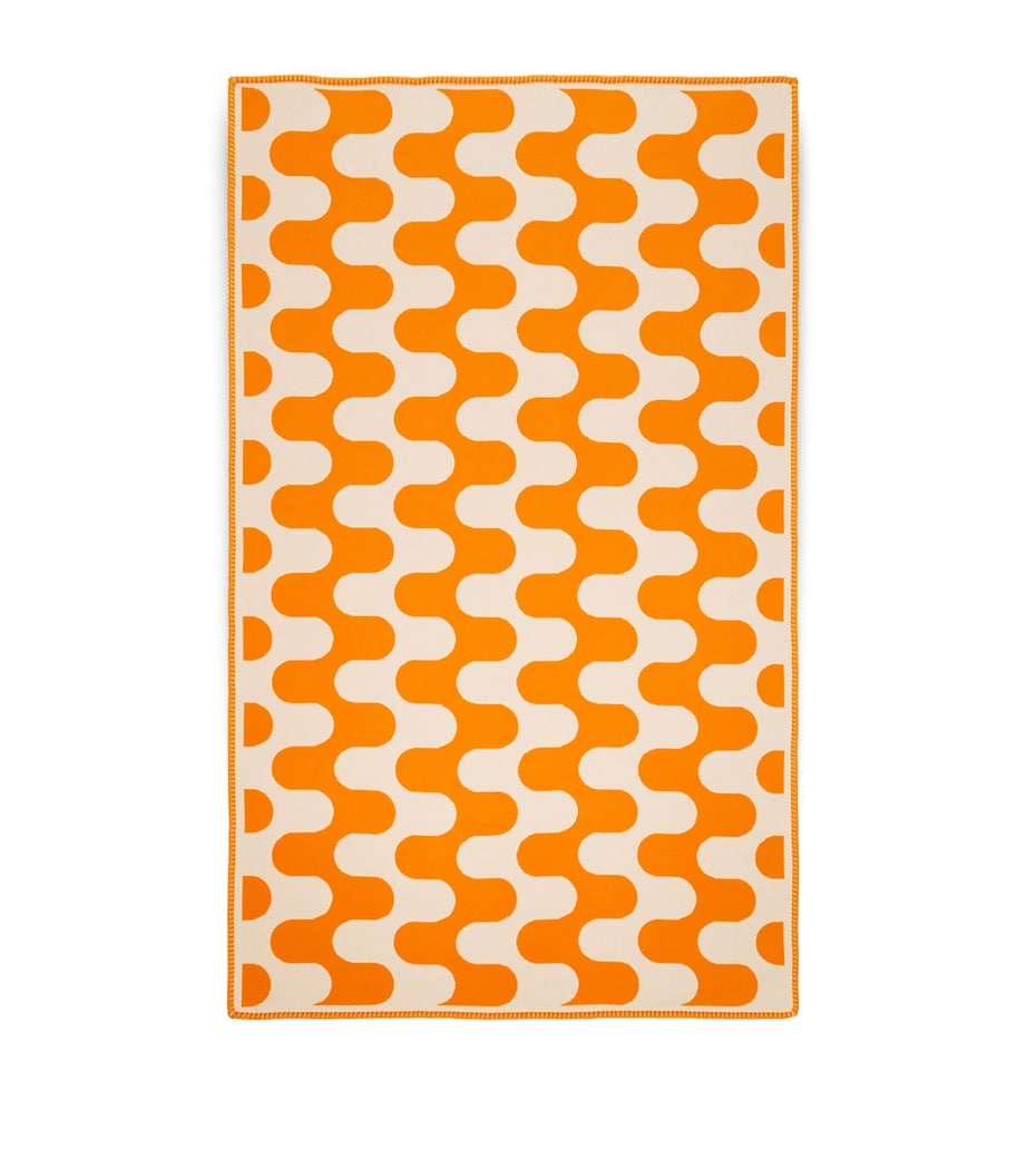 Wool Modernism Throw (135cm x 220cm) 9E16 - BRIGHT ORANGE Image 2