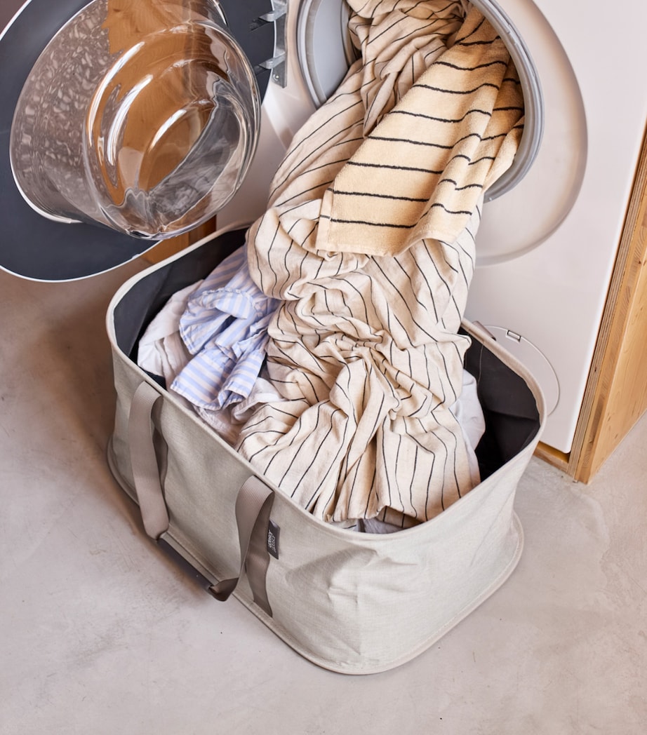 Holdall Collapsible Laundry Basket (35L) ECRU Image 3