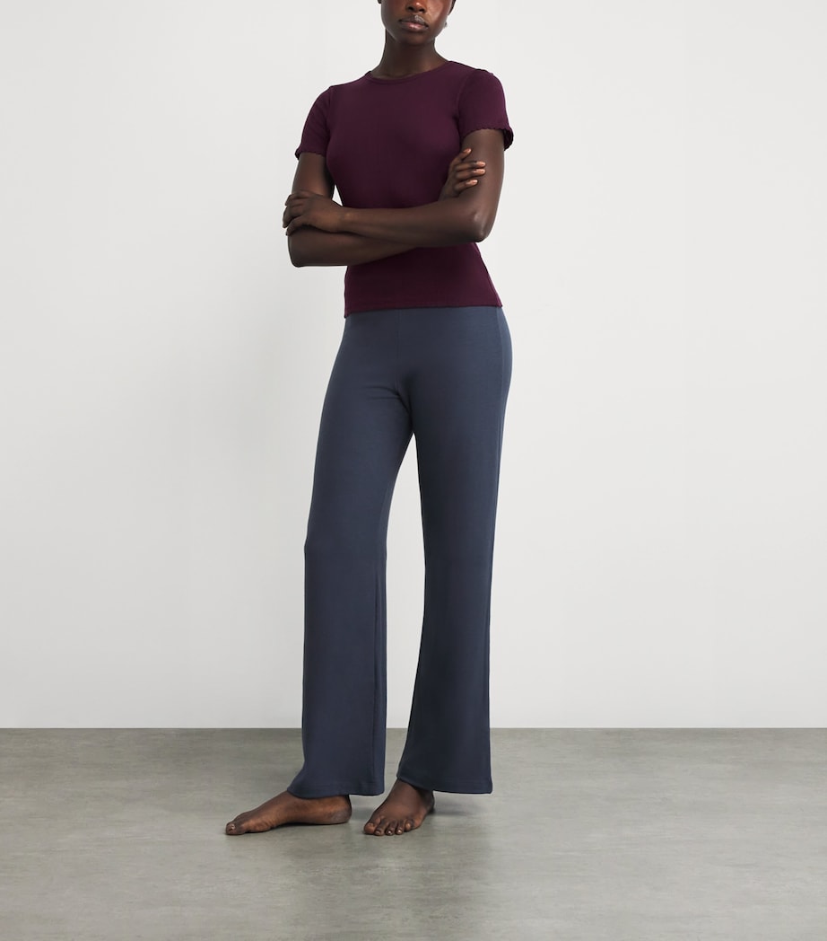 Slim Fit Pointelle T-Shirt DARK BERRY Image 2