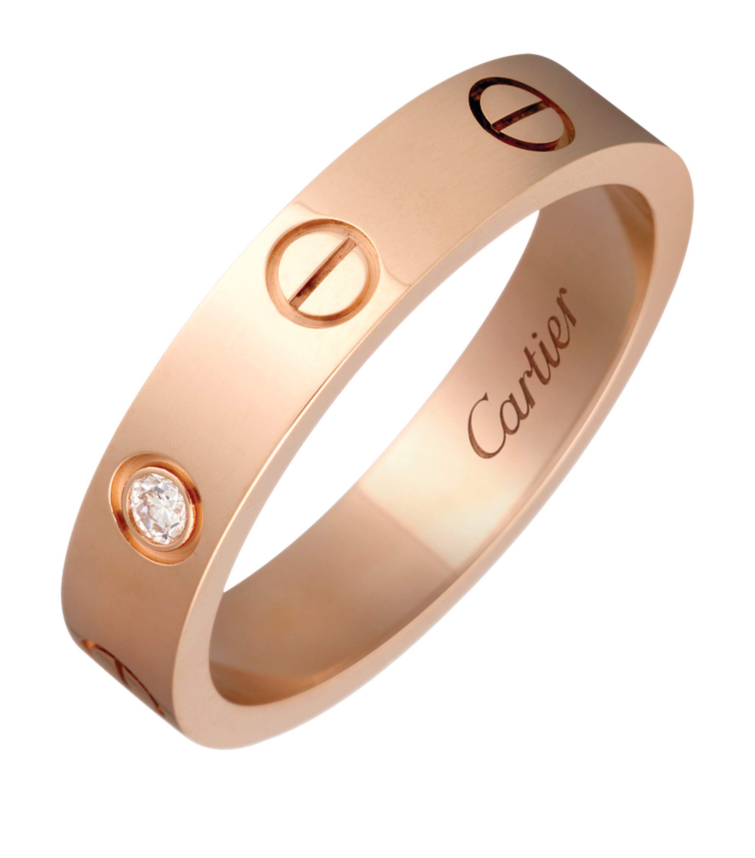 Rose Gold and Diamond LOVE Wedding Band MULTI Image 10