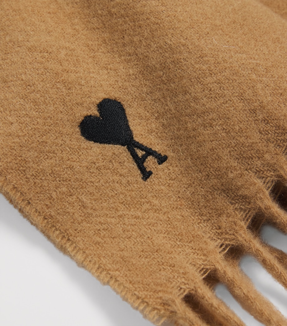 Wool Ami de Coeur Scarf 280 - CAMEL Image 4