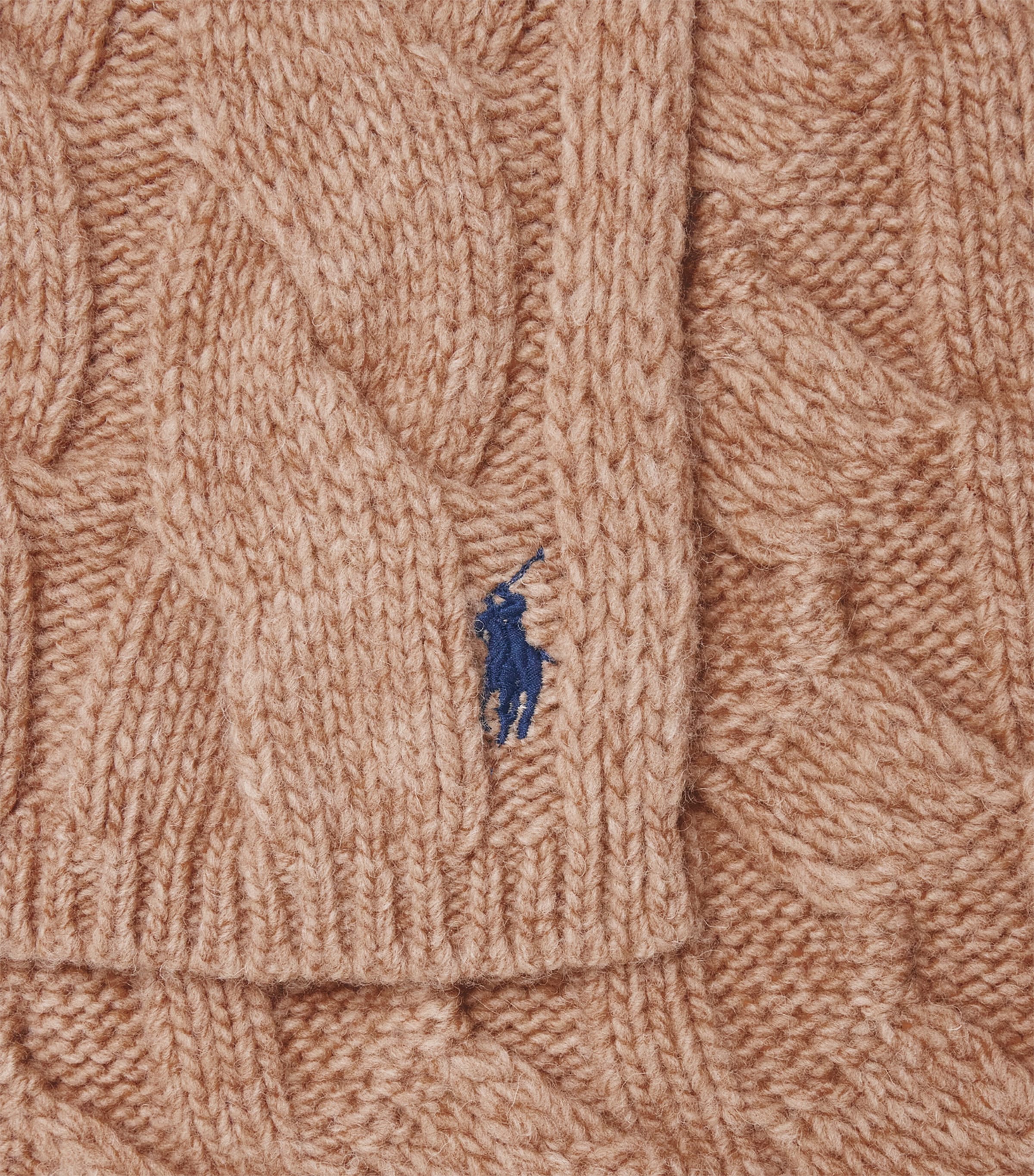 Polo Ralph Lauren Wool Cable-Knit Scarf Camel Image 4